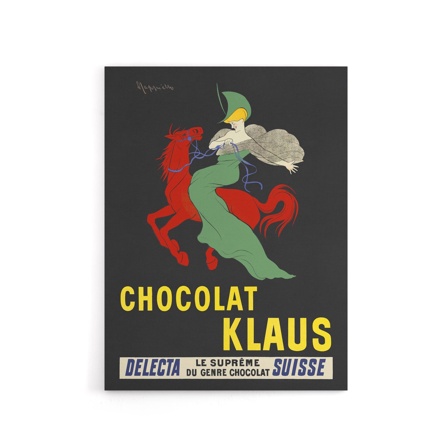 Klaus Chocolate Vintage Advert Canvas Wall Art Print Cappiello