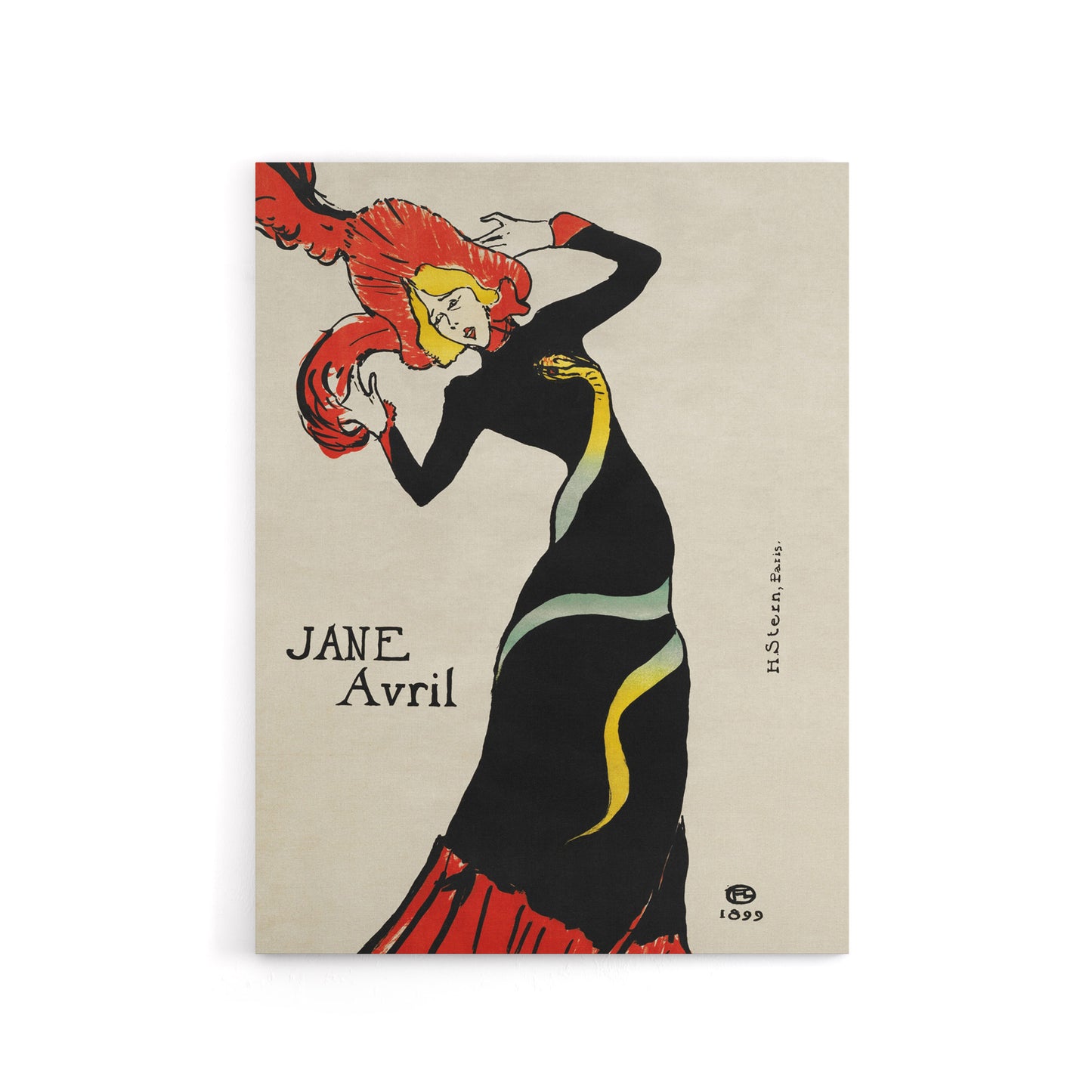 Jane Avril Snake Dress Portrait Canvas Wall Art Print Lautrec