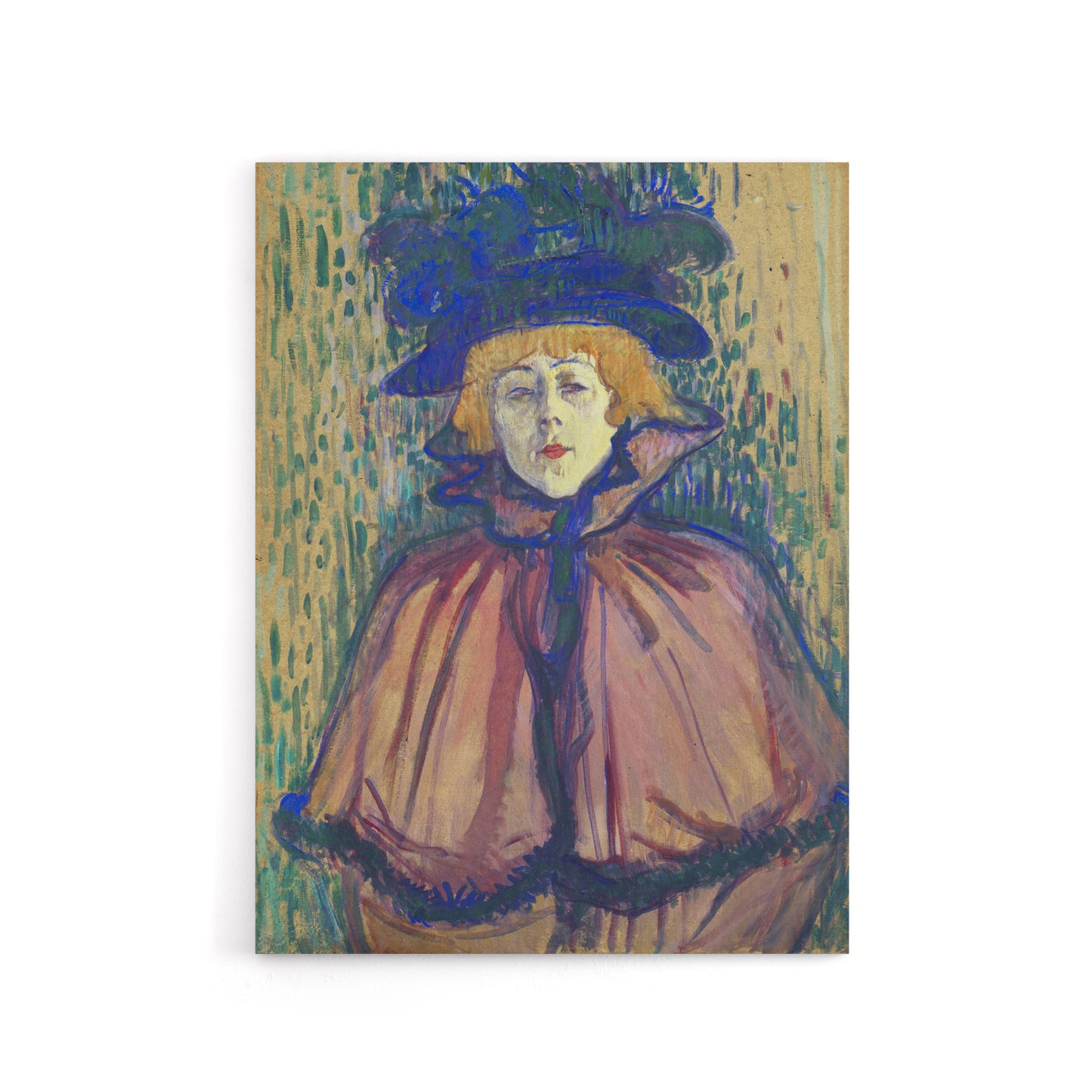 Jane Avril Portrait with Hat Canvas Wall Art Print Lautrec
