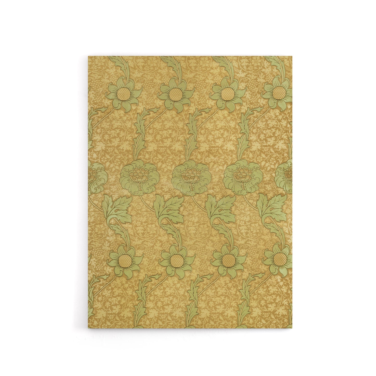 Kennet Floral Pattern Orange Green Canvas Wall Art Print Morris