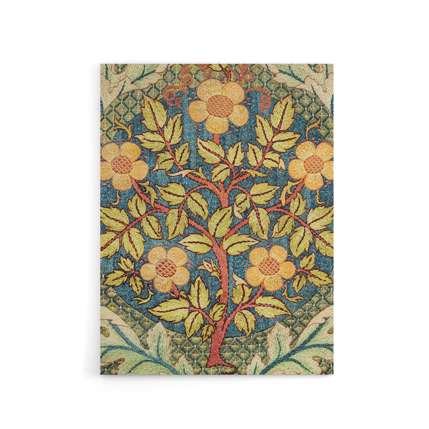 Rose Wreath Embroidery Pattern Canvas Wall Art Print Morris