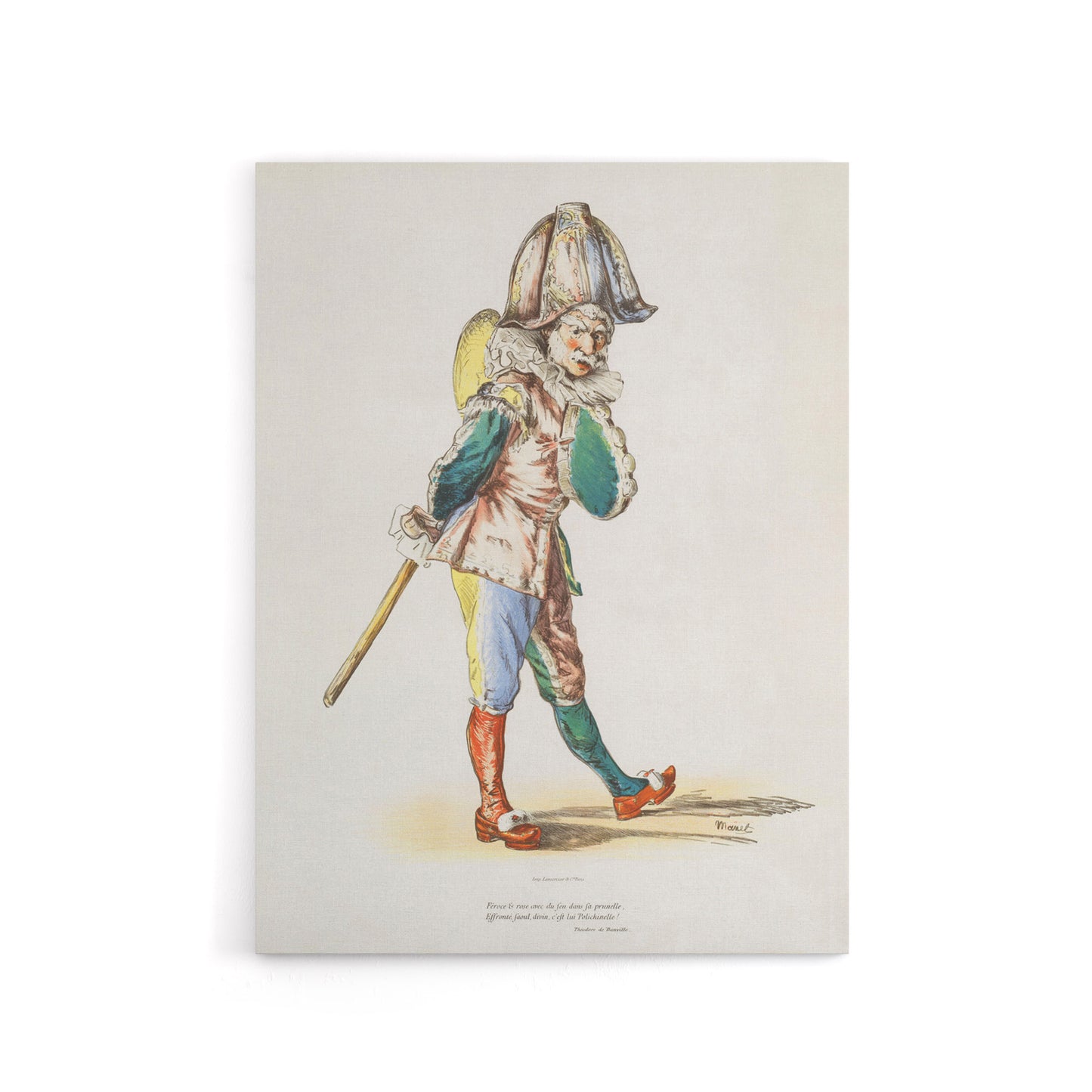 Polichinelle Clown Portrait Manet Vintage Canvas Wall Art