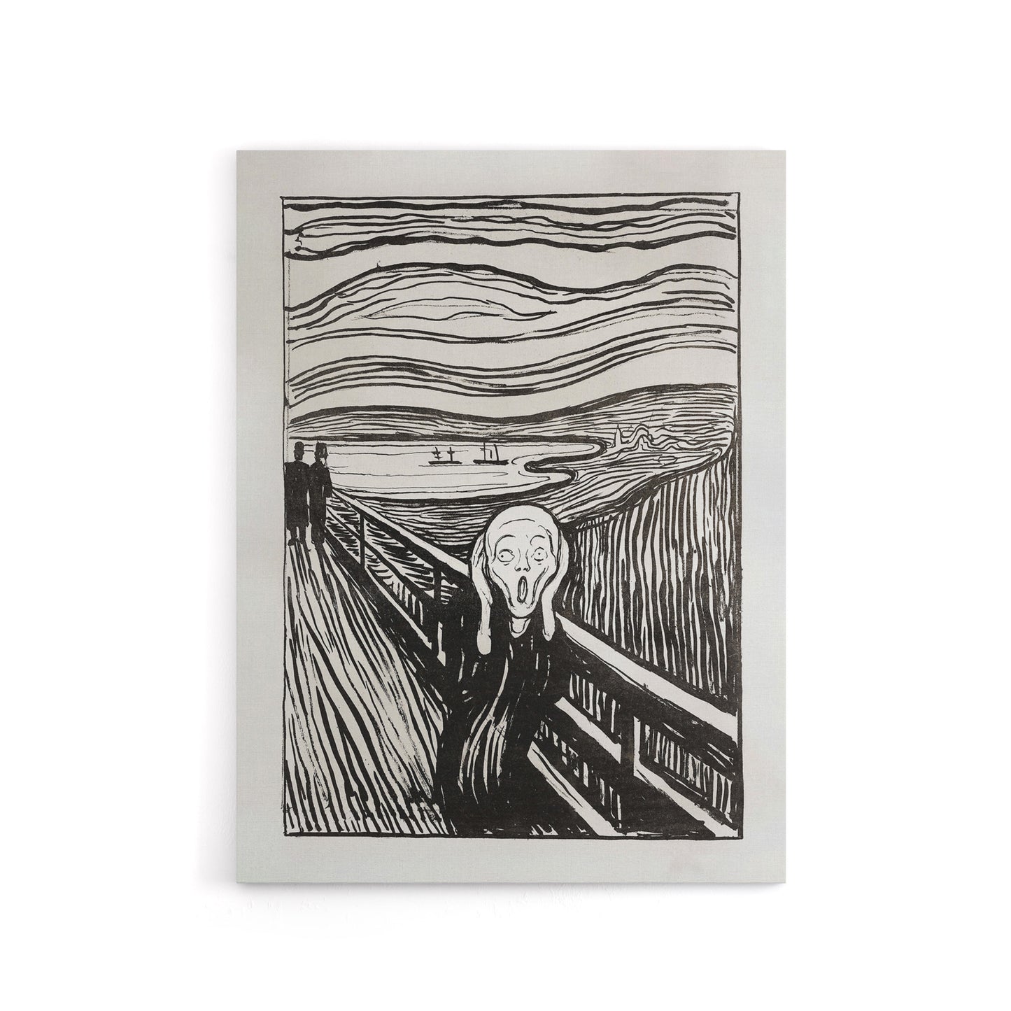 The Scream 1895 Black and White Munch Vintage Canvas Wall Art
