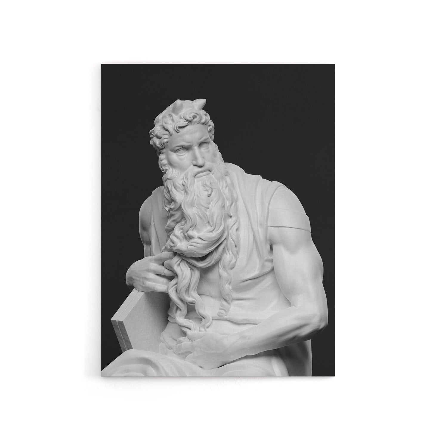 Moses Sculpture Statue Buonarroti Vintage Canvas Wall Art
