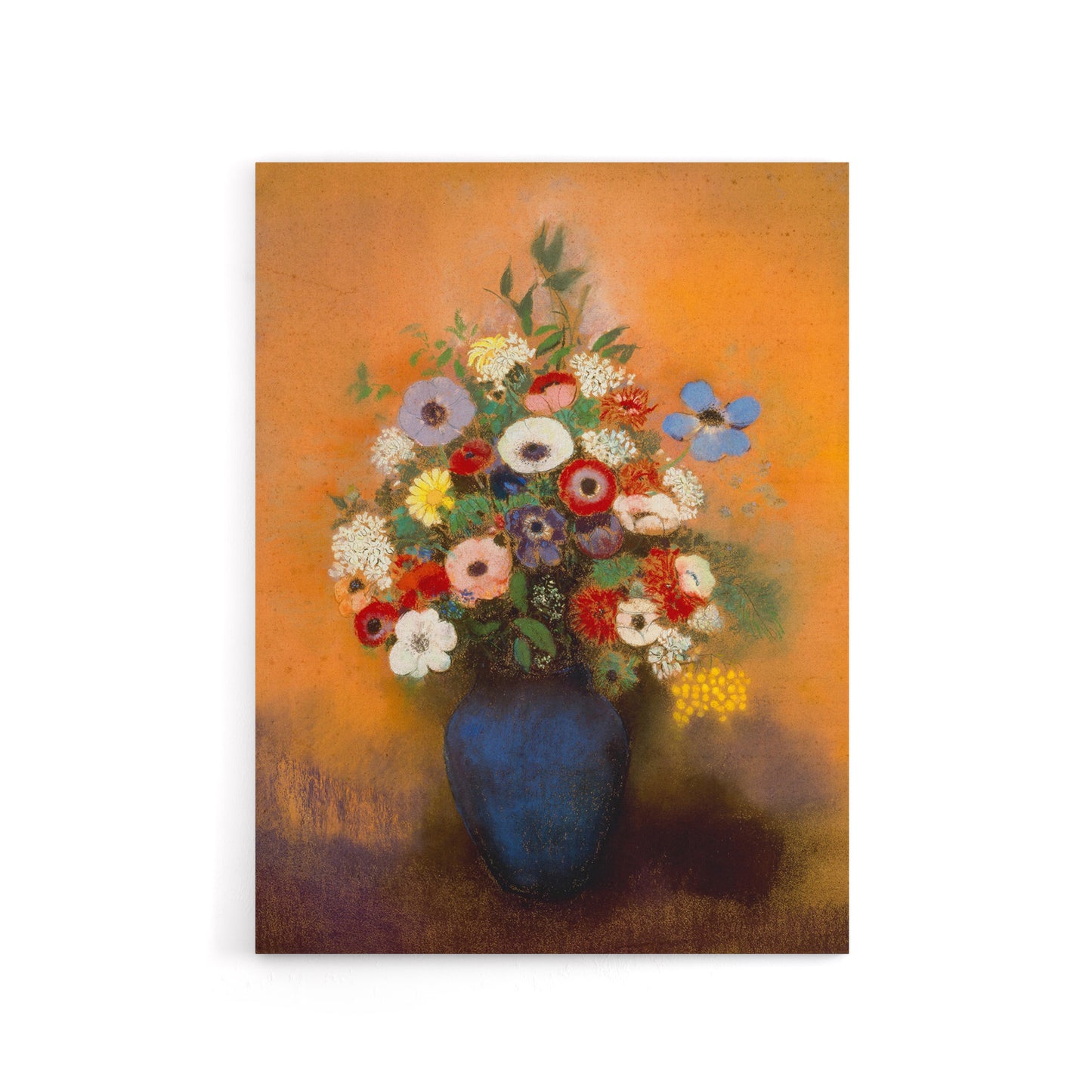 Anemones and Lilacs in Blue Vase Redon Vintage Canvas Wall Art