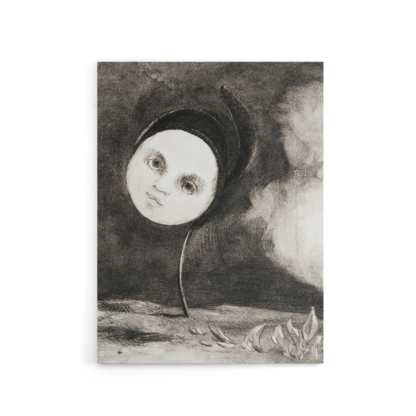 Strange Flower with a Face Redon Vintage Canvas Wall Art