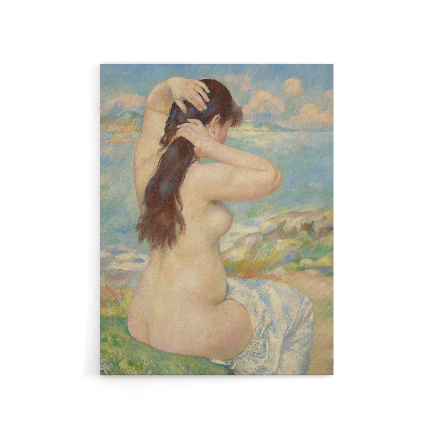 Bather Arranging Her Hair Renoir Vintage Canvas Wall Art