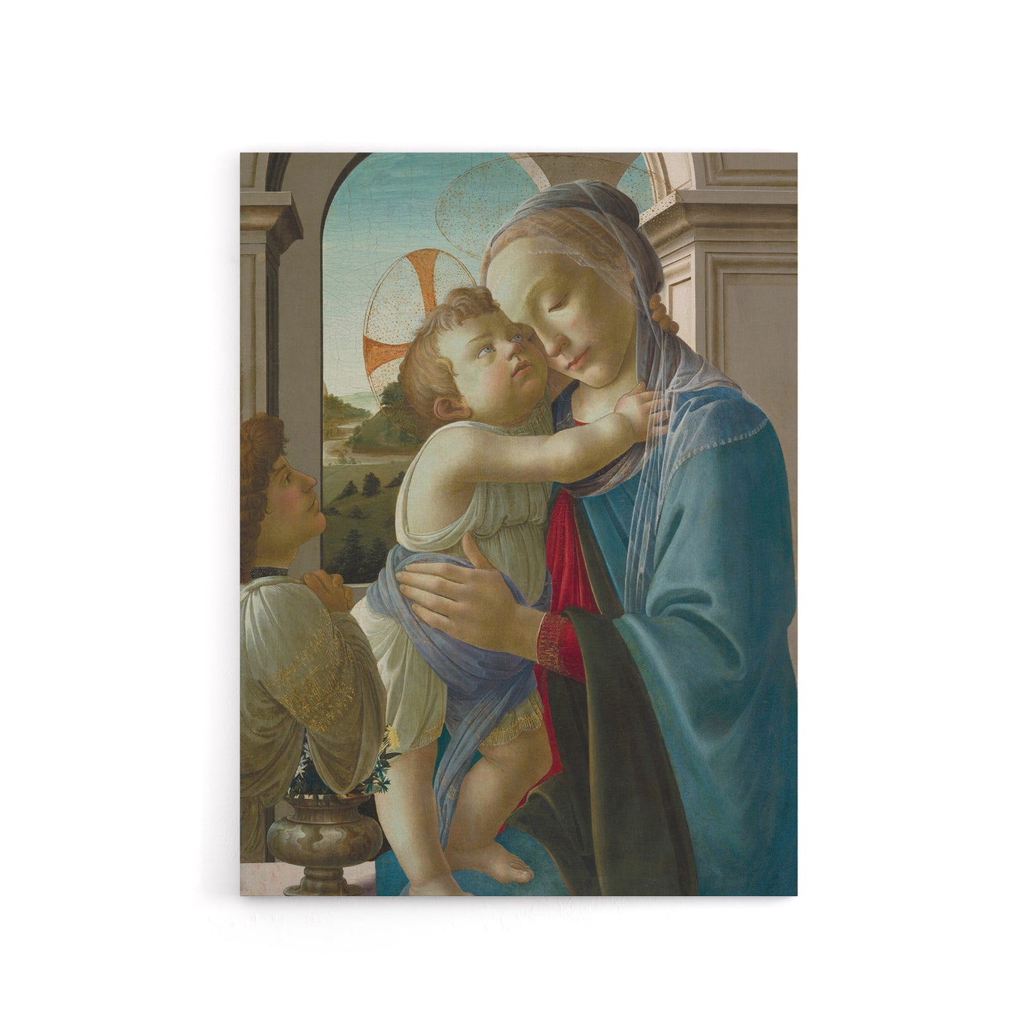 Virgin and Child an Angel Botticelli Vintage Canvas Wall Art