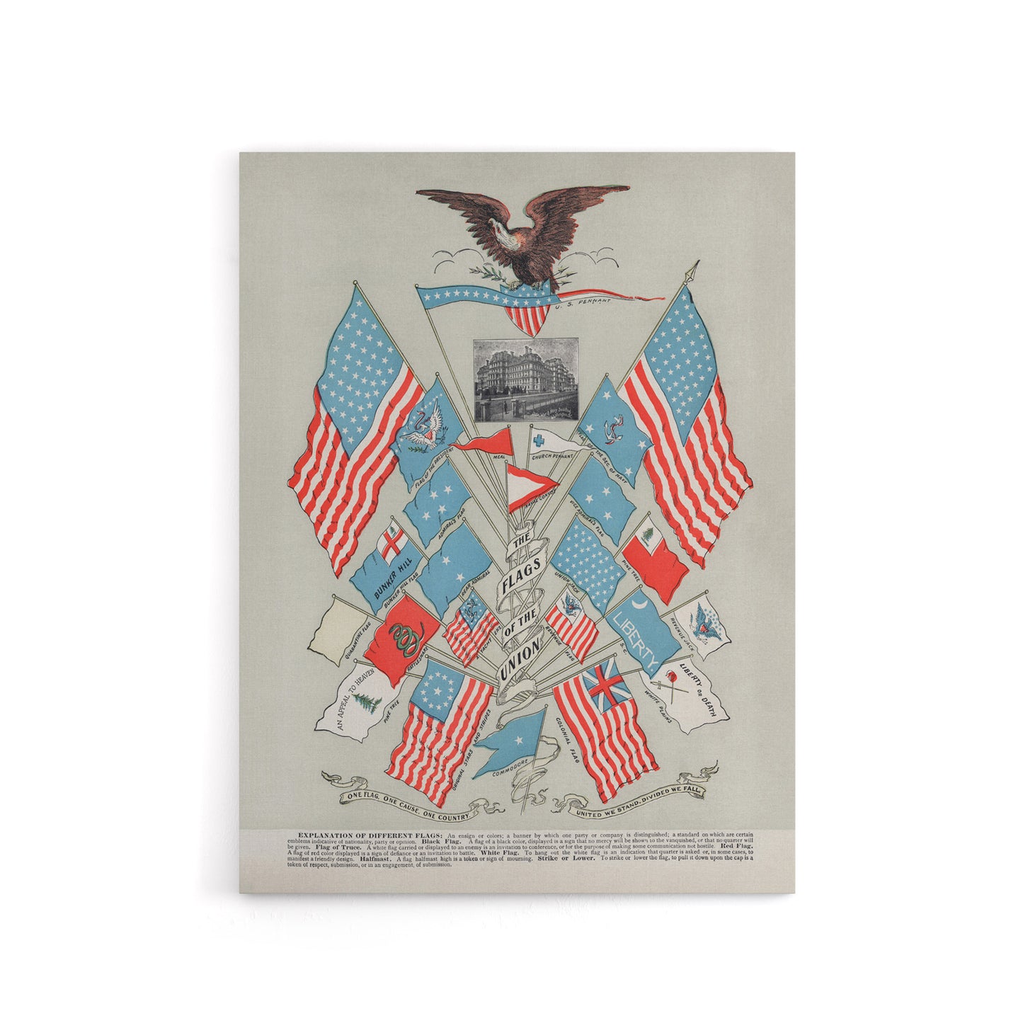Flags of the American Union Vintage 1901 Canvas Wall Art
