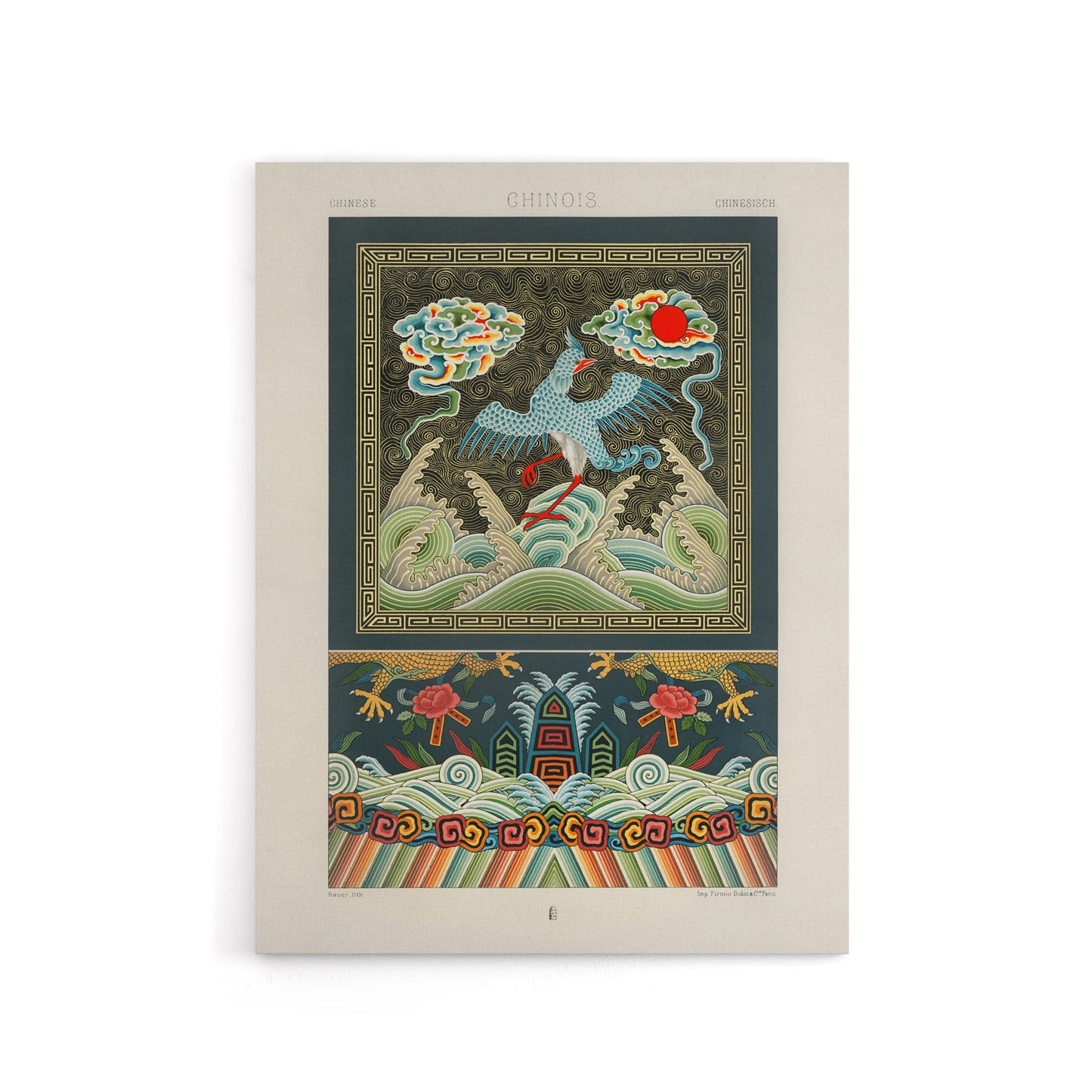 Chinese Patterns with Birds Racinet Vintage Canvas Wall Art