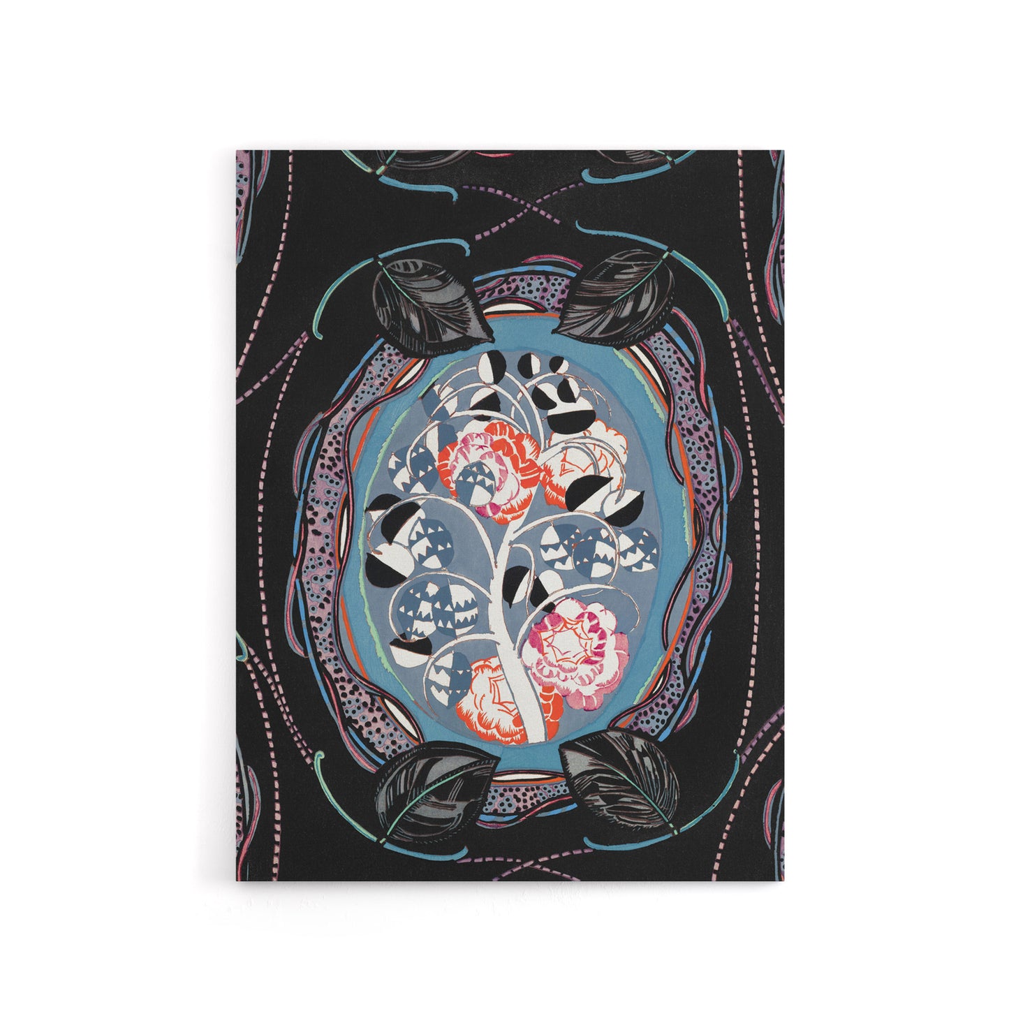 Floral Motif Benedictus Vintage Canvas Wall Art