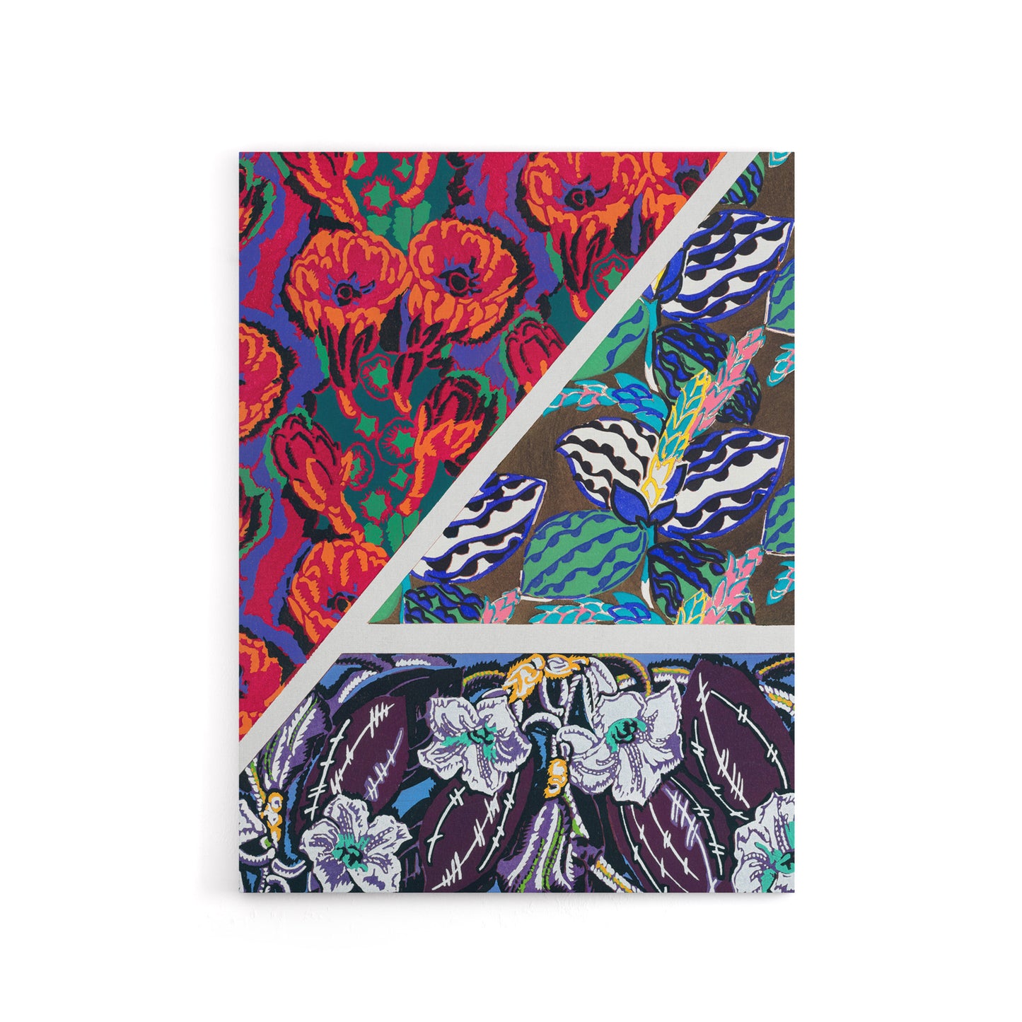 Geometric Floral Motifs Benedictus Vintage Canvas Wall Art