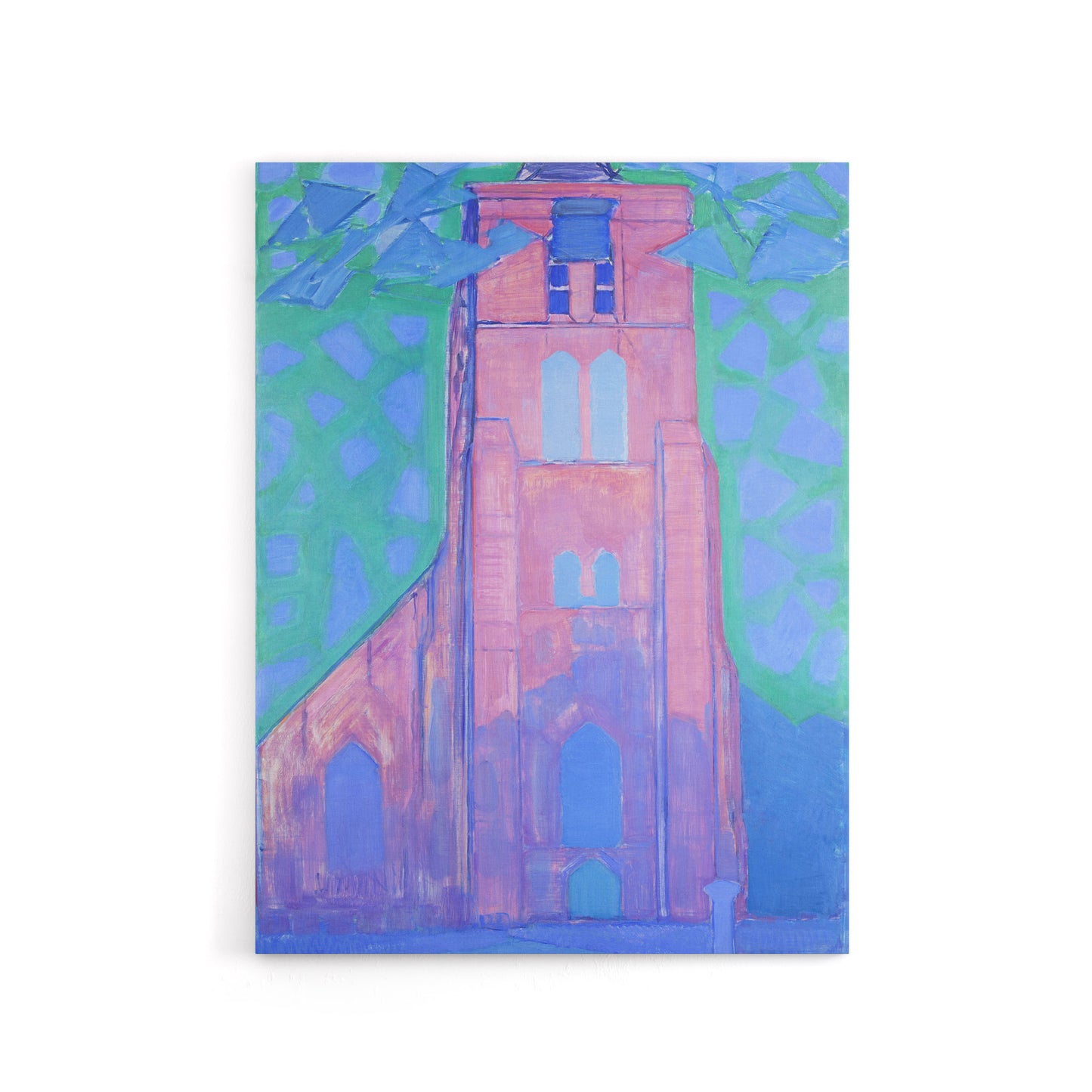 Church Tower Domburg Mondrian Vintage Canvas Wall Art