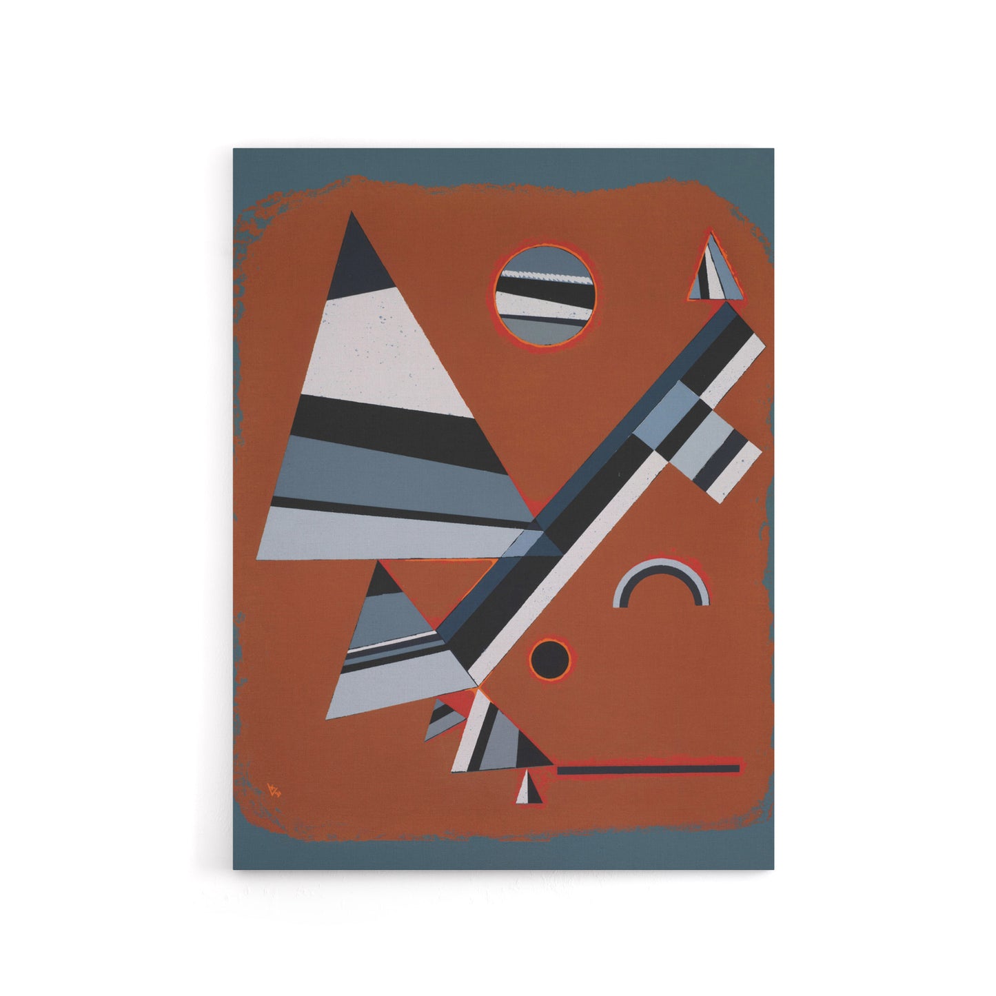 Gris Grey Abstract Painting Kandinsky Canvas Wall Art Print