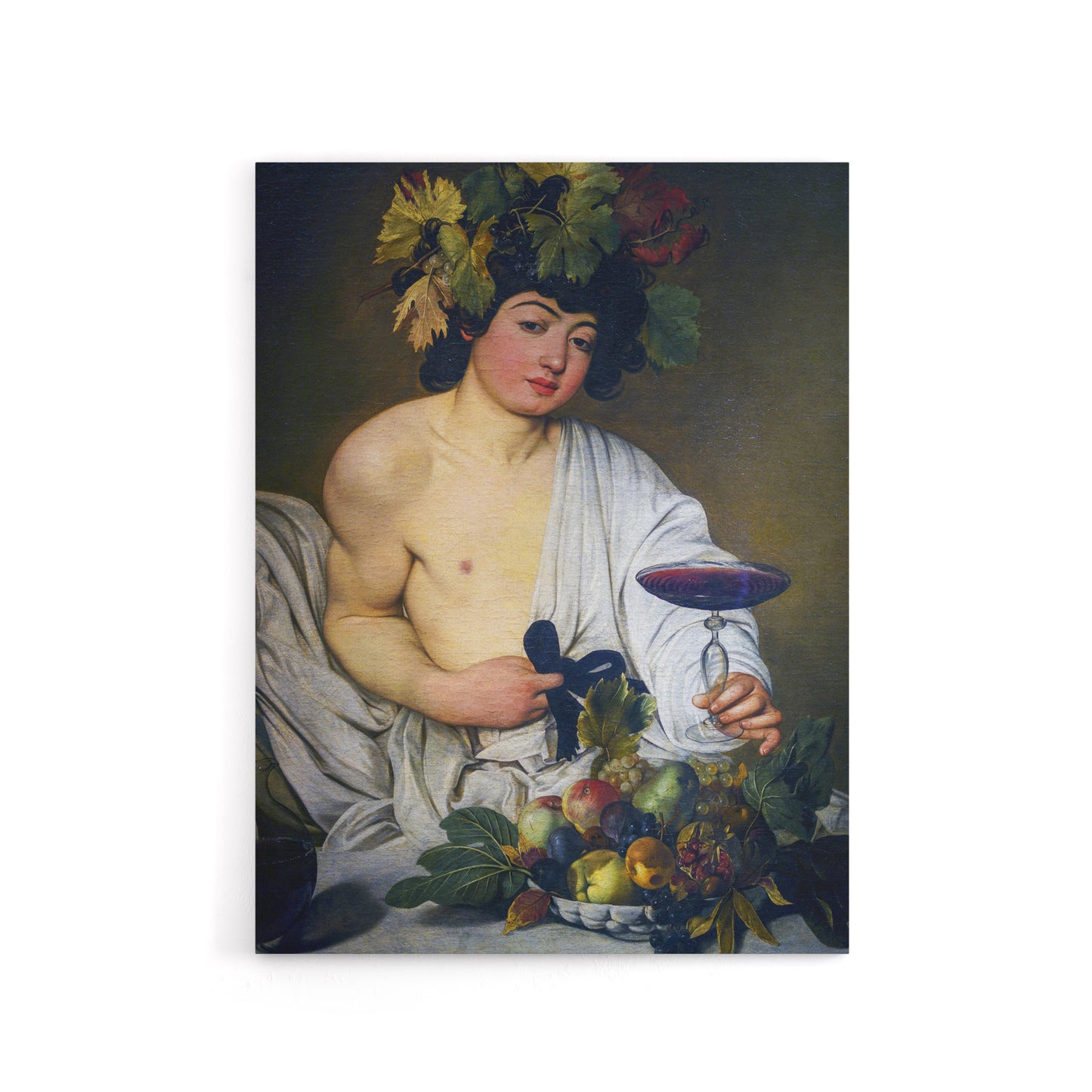 Bacchus Roman Mythology God Caravaggio Canvas Wall Art Print