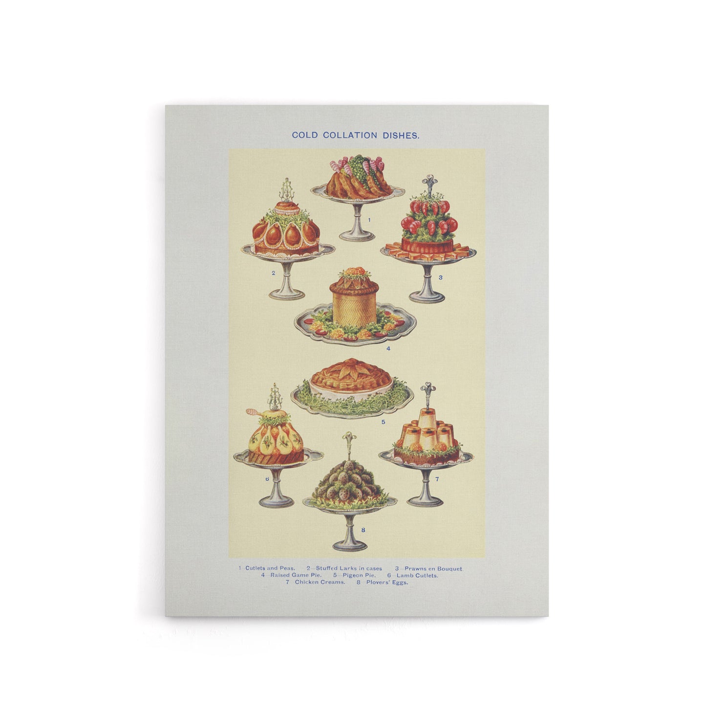 Cold Collation Dishes Kitchen Decor Mrs Beeton Canvas Wall Art Print