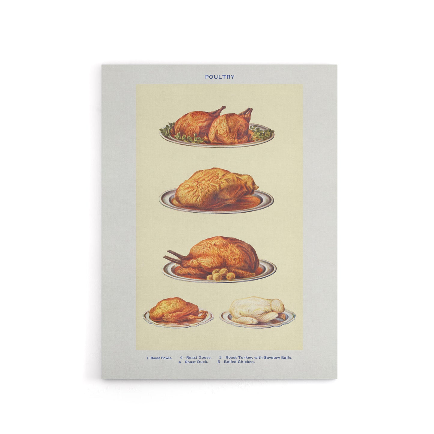 Poultry Dishes Vintage Kitchen Mrs Beeton Canvas Wall Art Print
