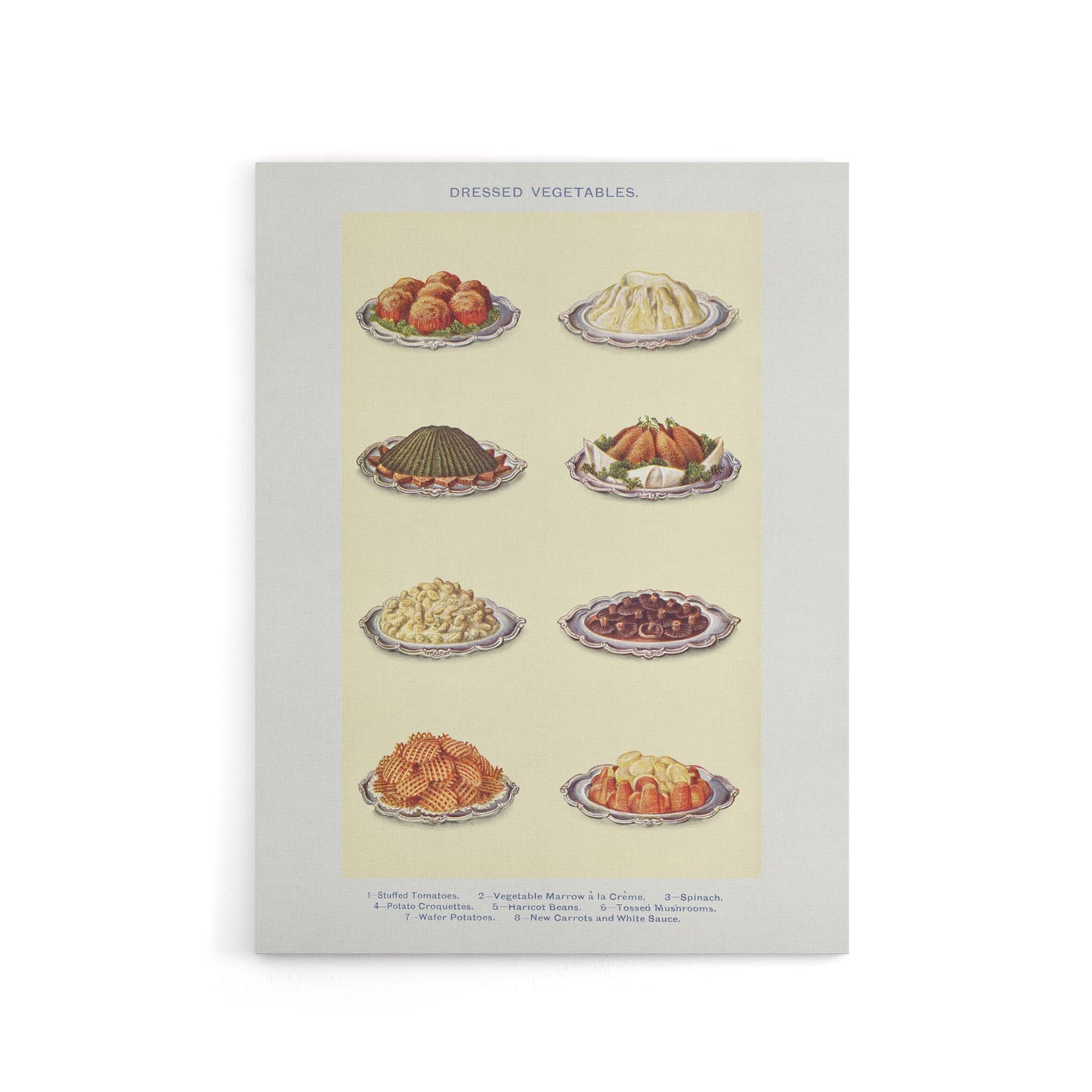 Vegetable Side Dishes Kitchen Decor Mrs Beeton Canvas Wall Art Print