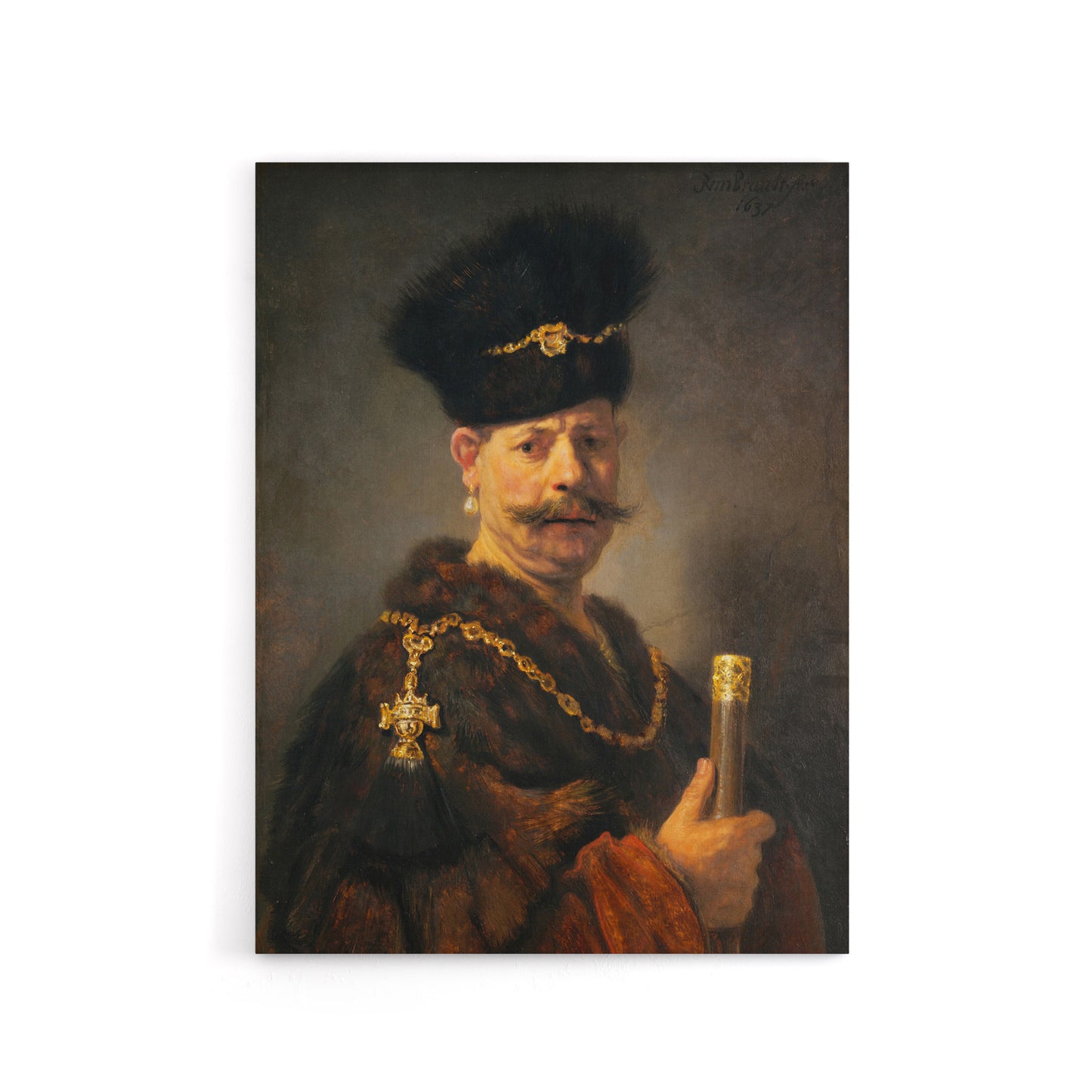 A Polish nobleman Rembrandt van Rijn Canvas Wall Art Print