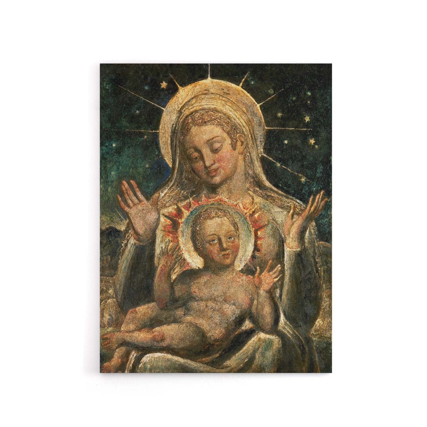 Virgin Mary and Child Painting William Blake Canvas Wall Art Print