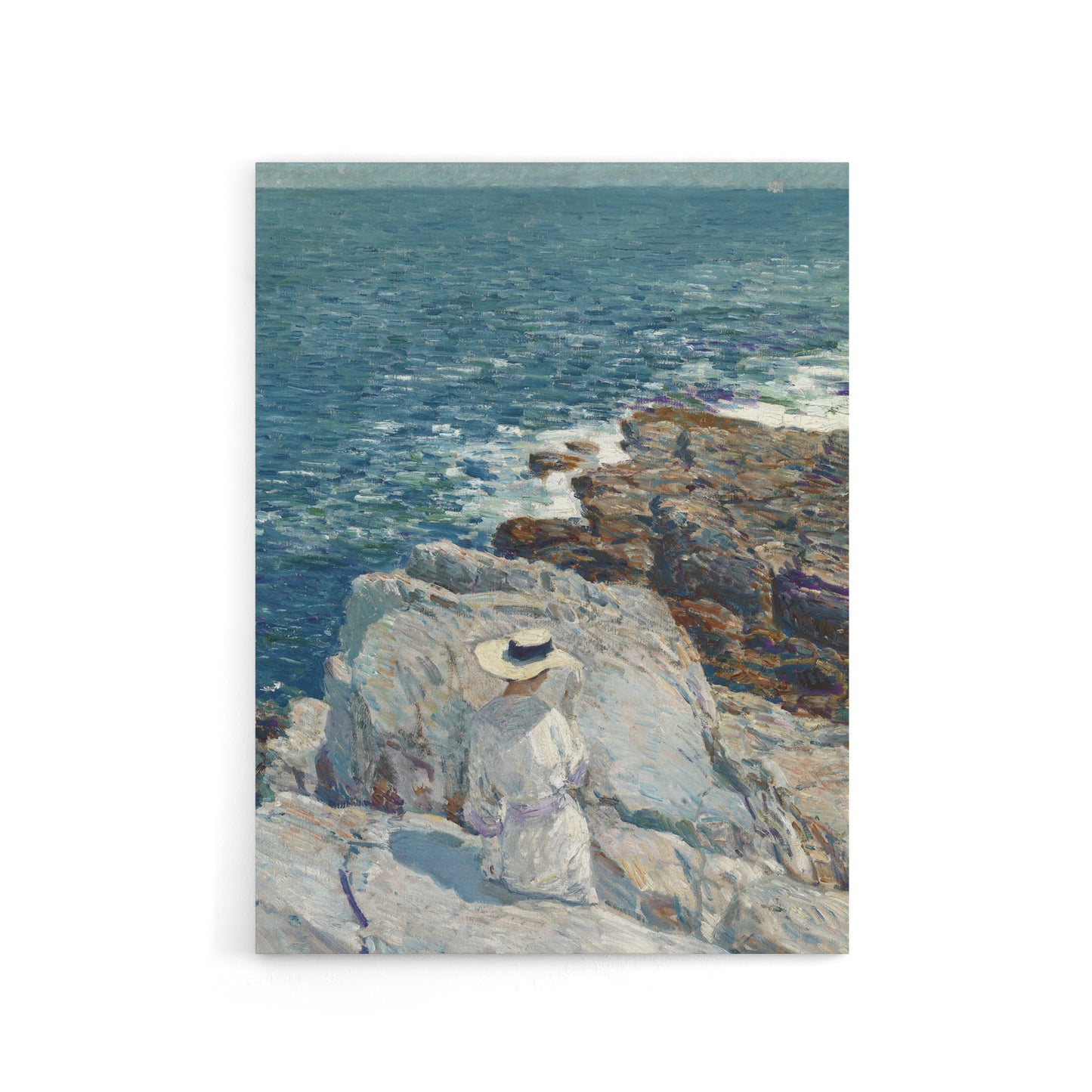 South Ledges Rocky Coastal Landscape Hassam Canvas Wall Art Print