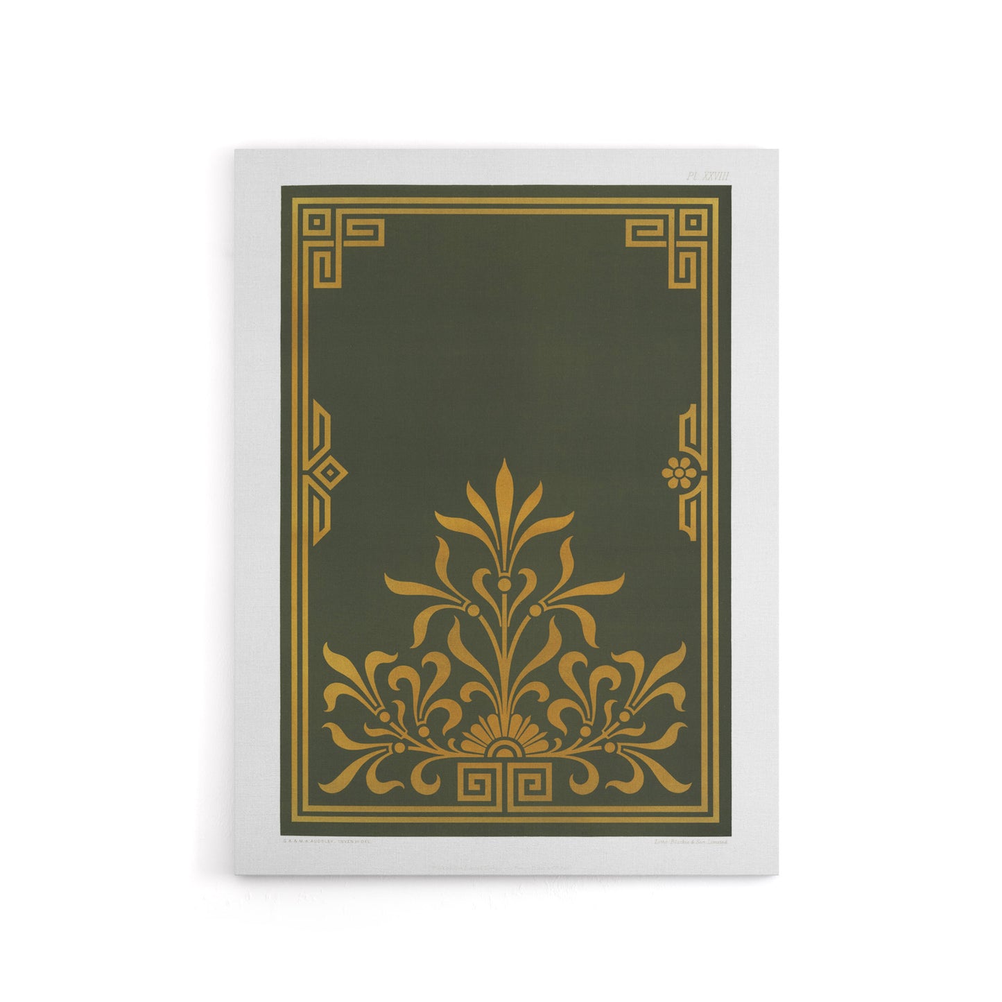 Antique Art Deco Botanical Pattern Audsley Canvas Wall Art Print