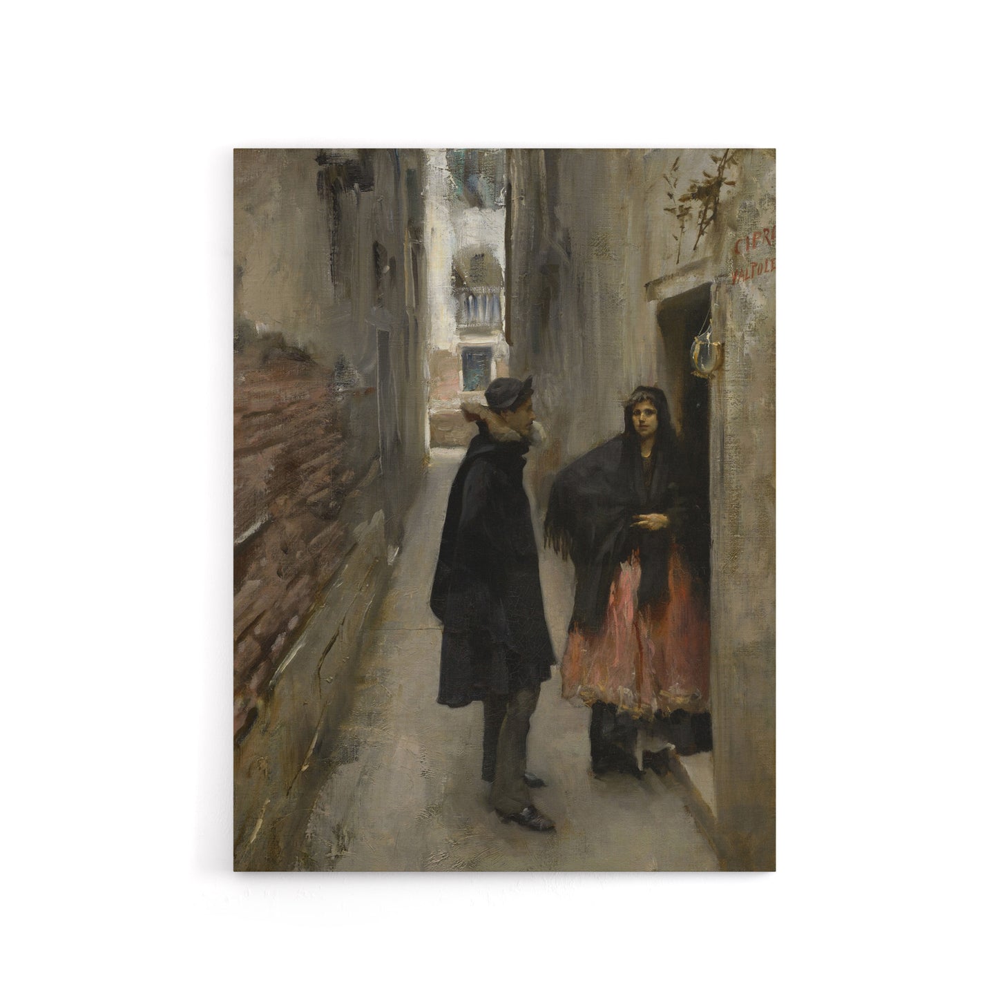 Narrow Street in Venice John Singer Sargent Canvas Wall Art Print