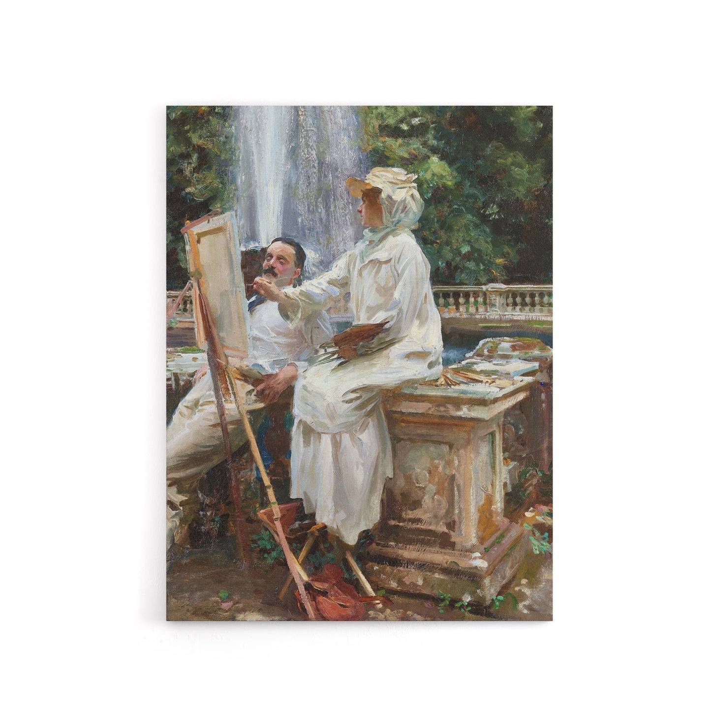 The Fountain Villa Torlonia Sargent Canvas Wall Art Print