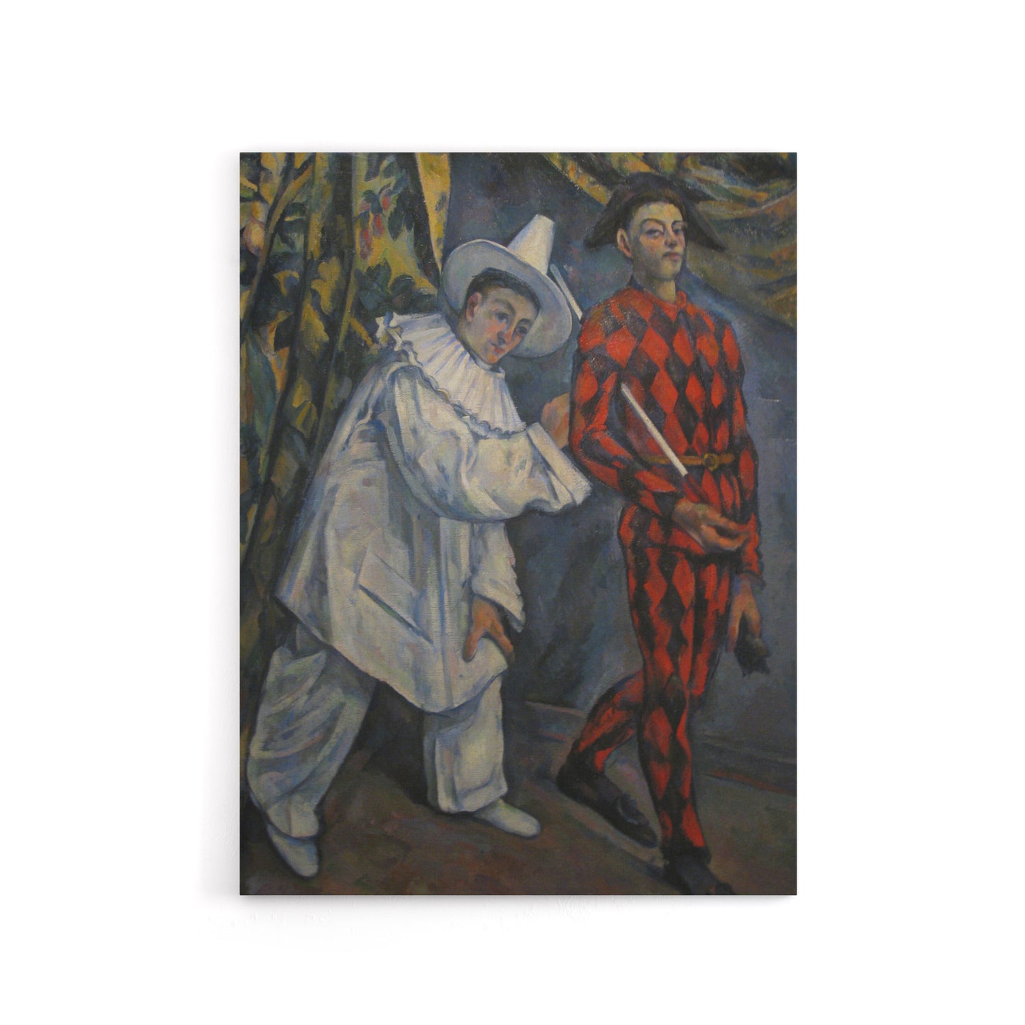 Mardi Gras Pierrot Clown and Harlequin Cezanne Canvas Wall Art Print