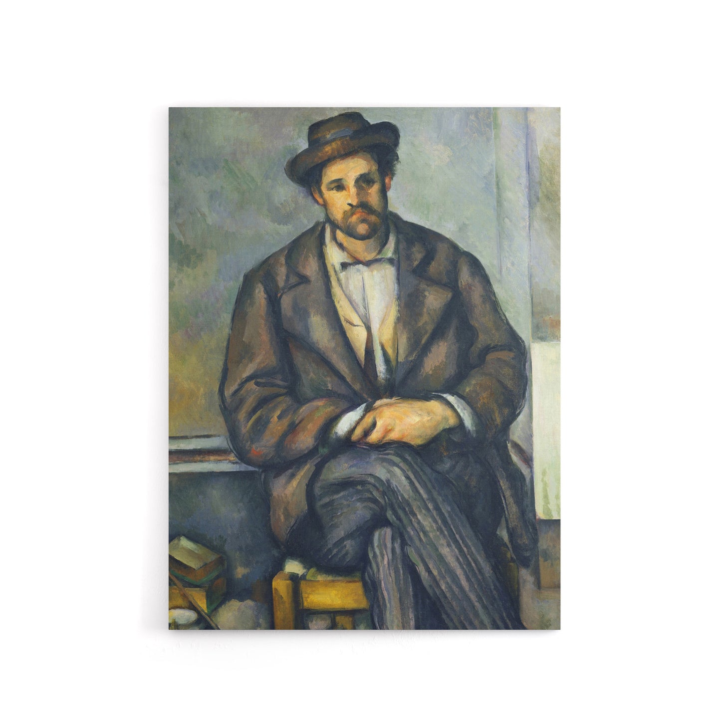 Seated Peasant Portrait Painting Cezanne Canvas Wall Art Print