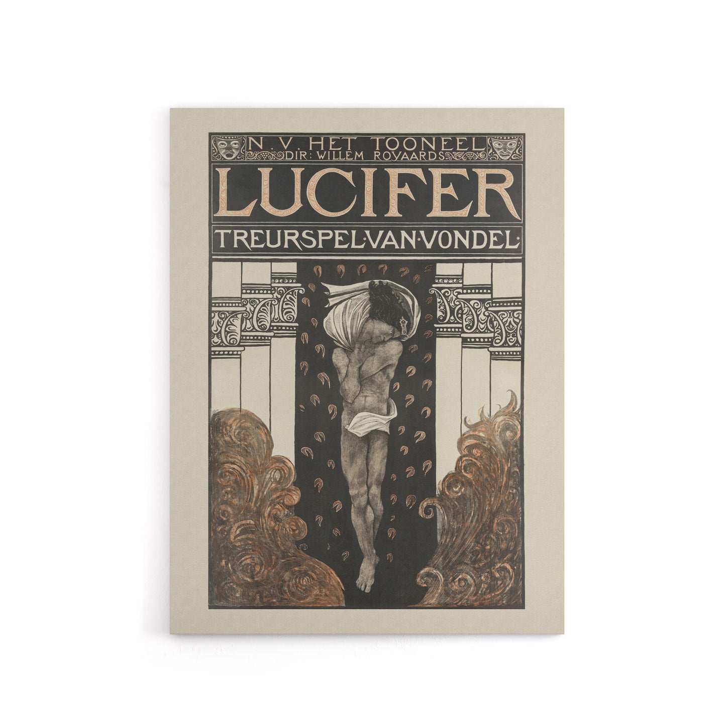 Lucifer Mourning Game Theatre Poster Holst Canvas Wall Art Print