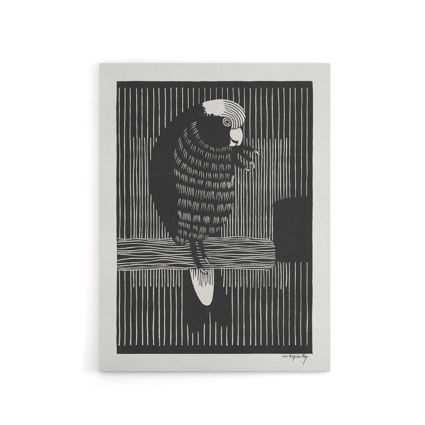 Stylised Galah Cockatoo Bird De Mesquita Canvas Wall Art Print