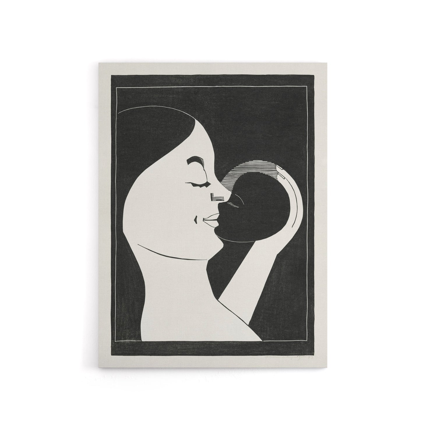 Mother and Child Stylised Painting De Mesquita Canvas Wall Art Print