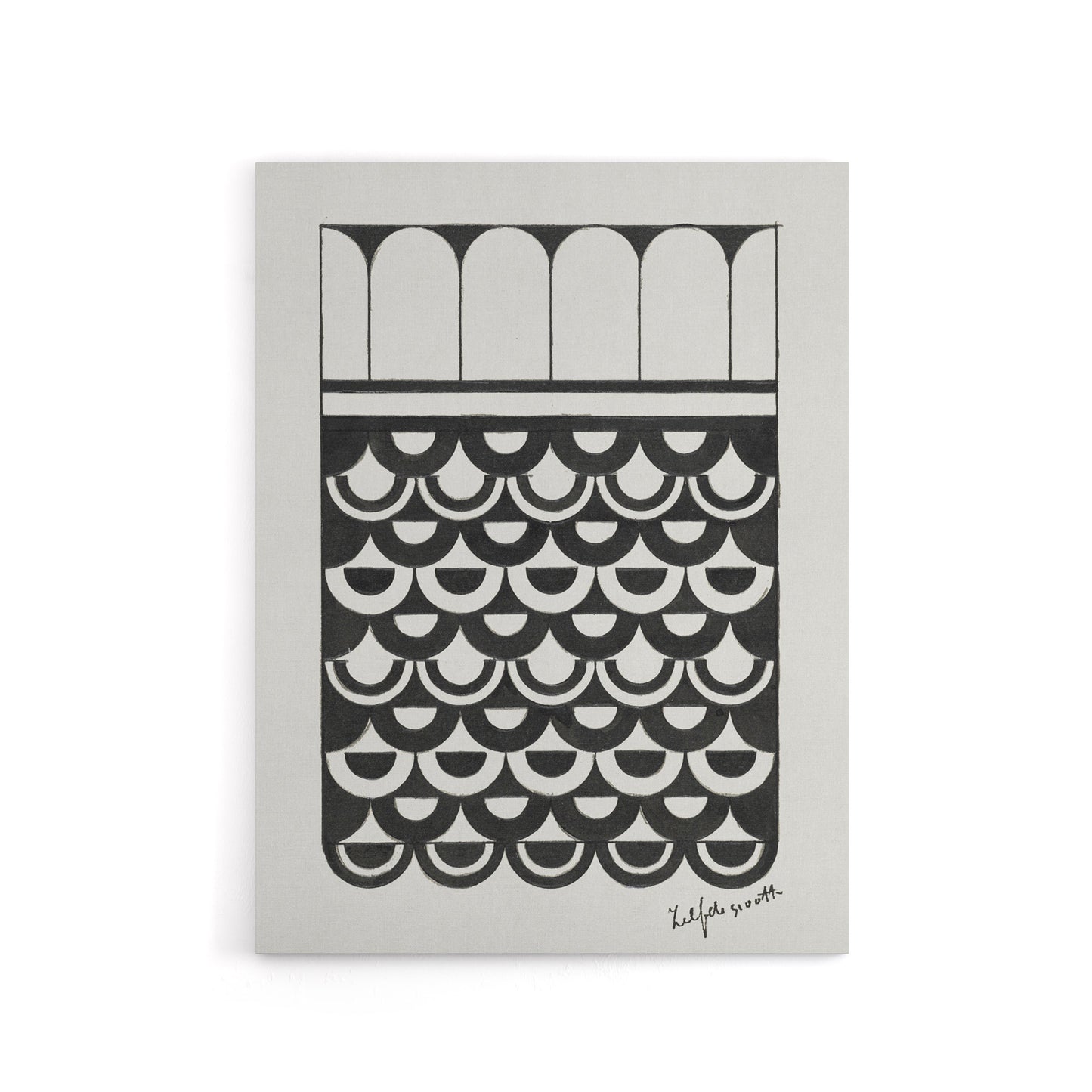 Geometric Ornament of Scales De Mesquita Canvas Wall Art Print