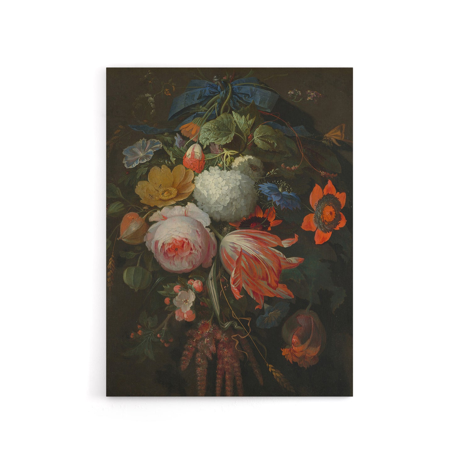 Hanging Bouquet of Flowers Abraham Mignon Canvas Wall Art