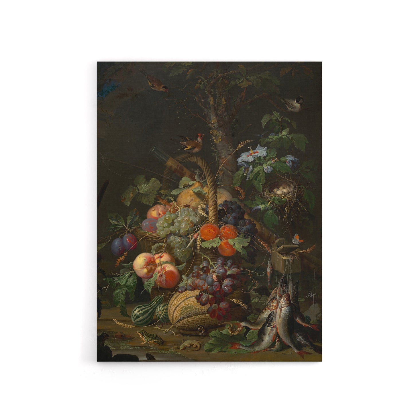 Still Life with Fruit Fish and a Nest Mignon Canvas Wall Art