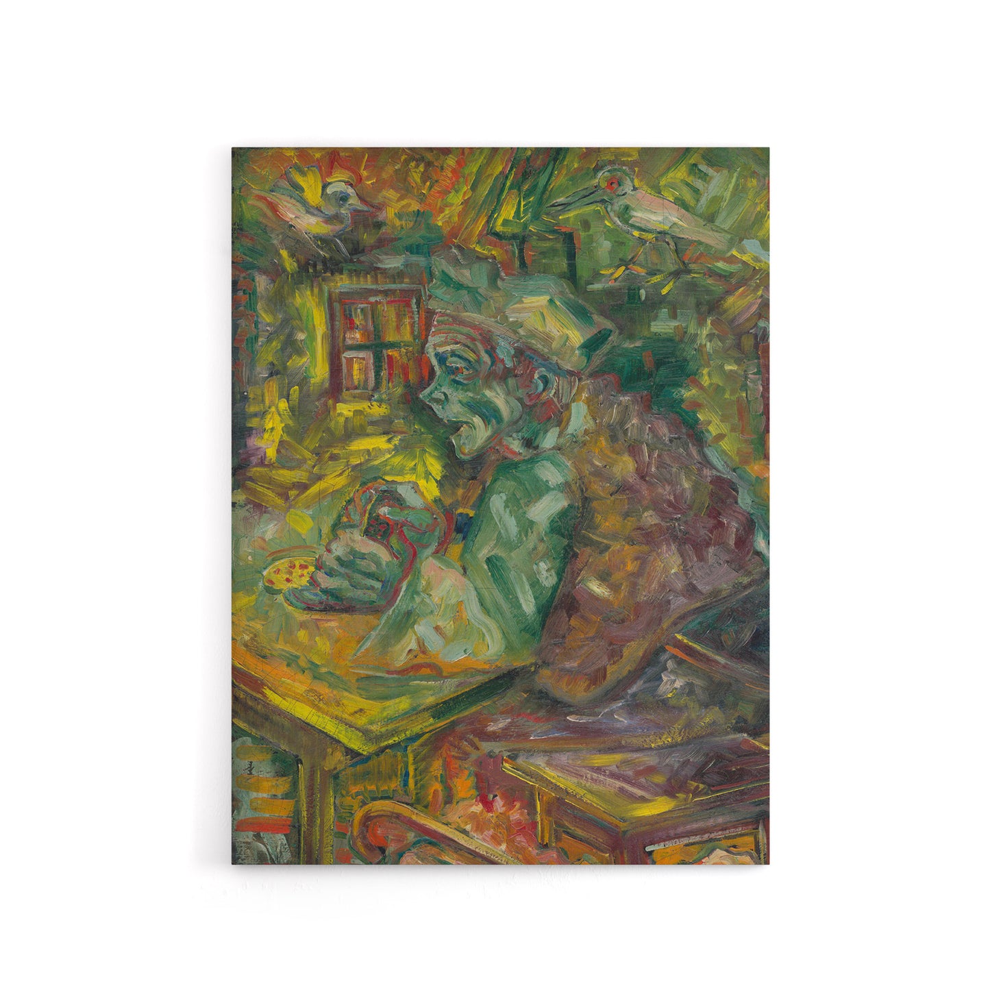 At the Table Bold Colourful Kubincan Canvas Wall Art Print