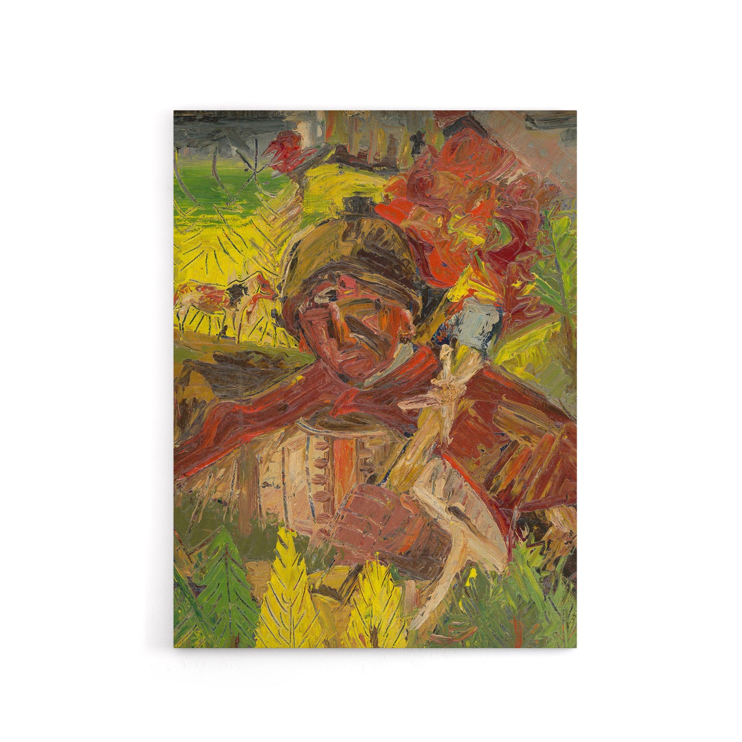 Lumberjack Abstract Portrait Kubincan Canvas Wall Art Print