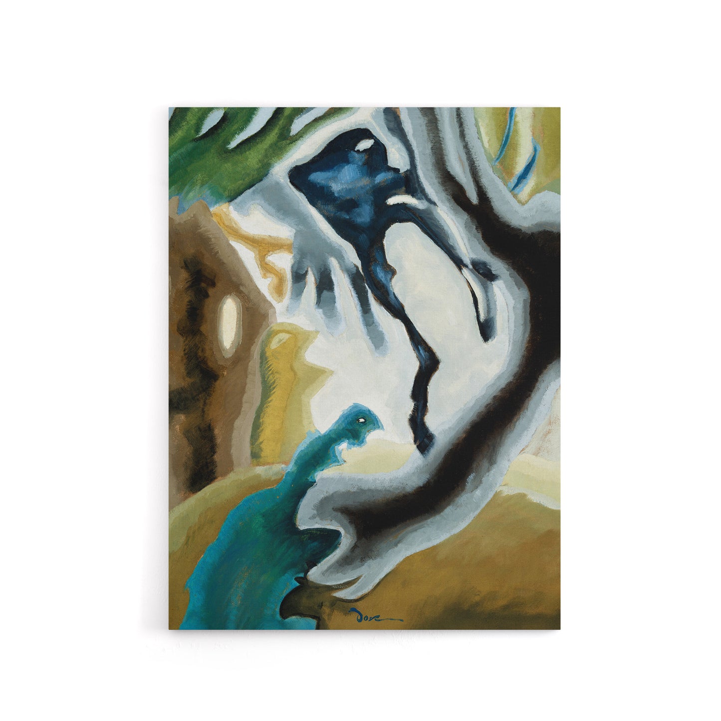 Barnyard Fantasy Abstract Landscape Dove Canvas Wall Art
