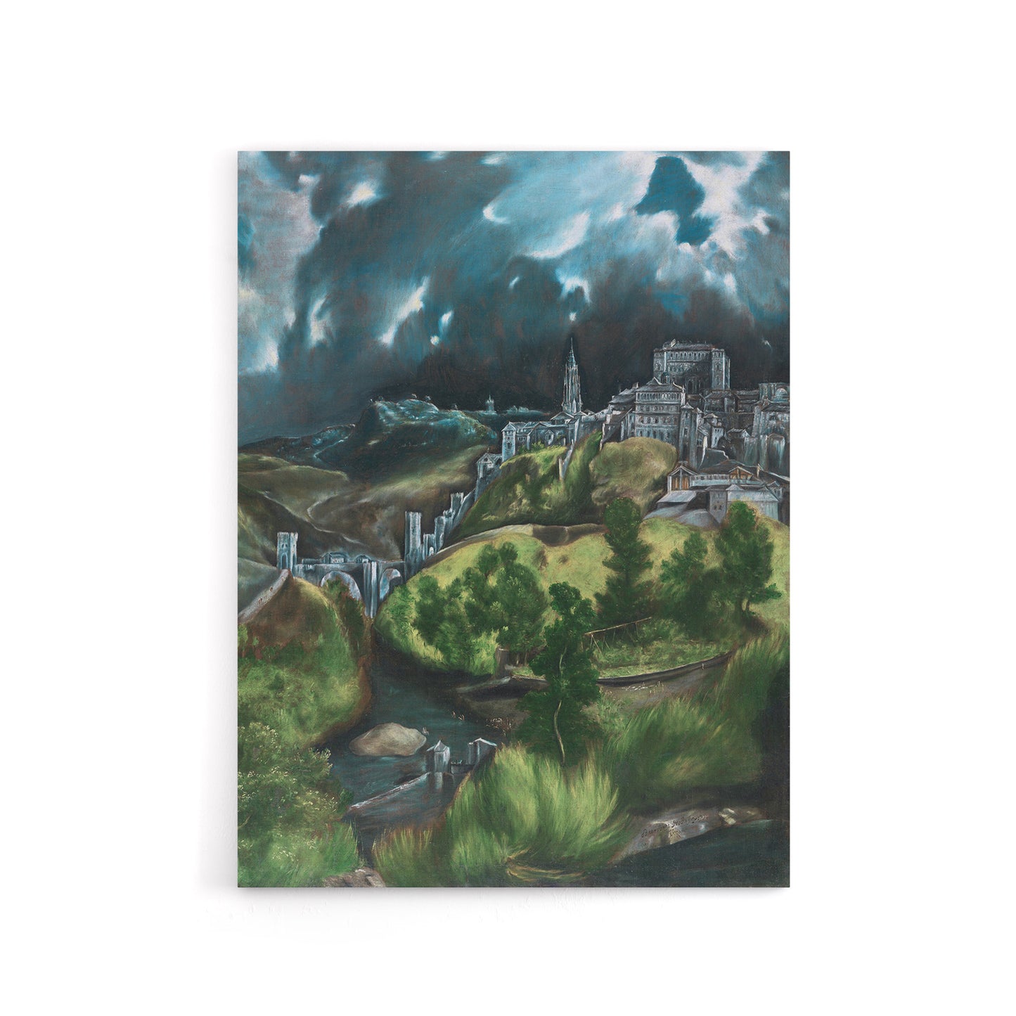 View of Toledo Landscape Painting El Greco Canvas Wall Art