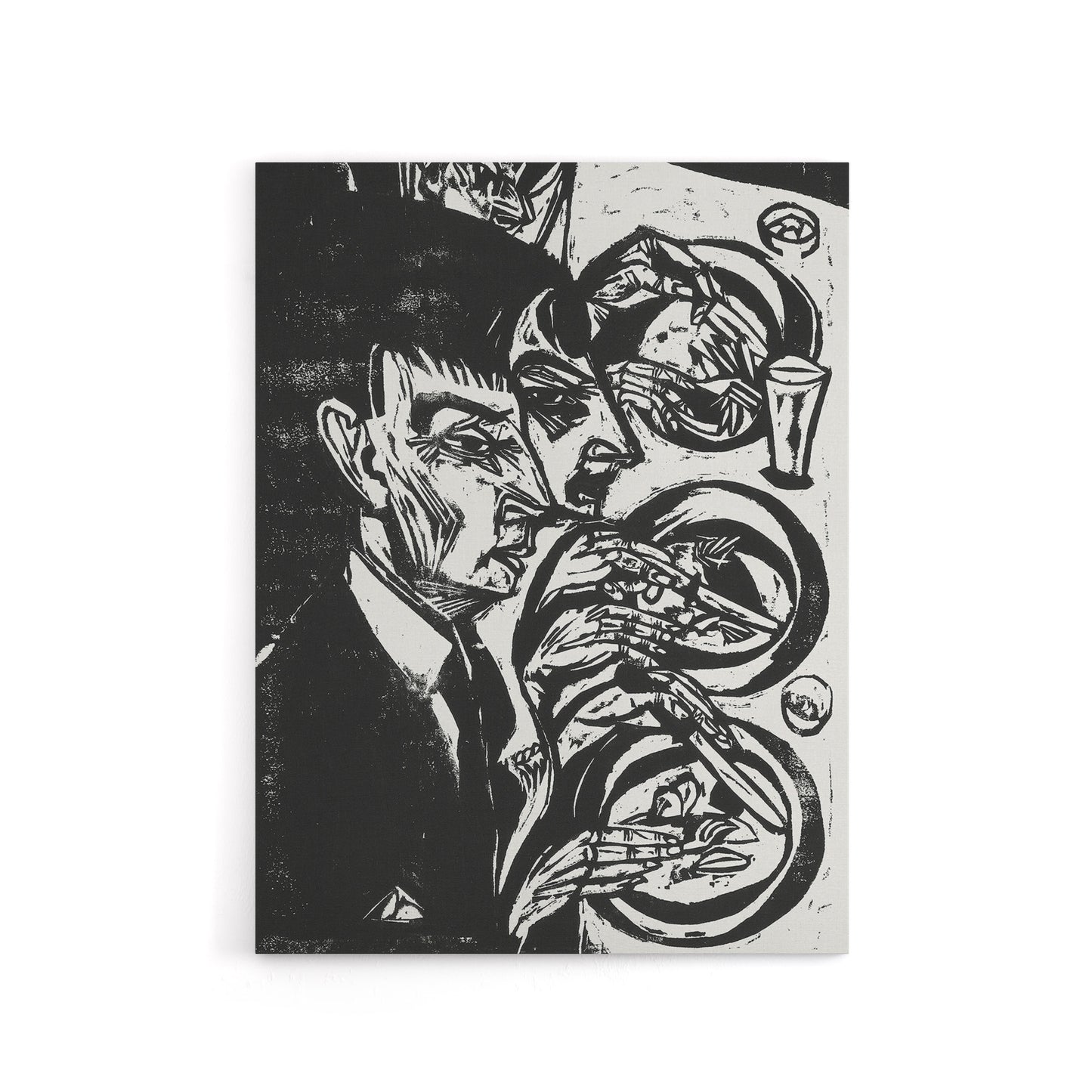 Anxious Nervous People at Dinner Kirchner Canvas Wall Art