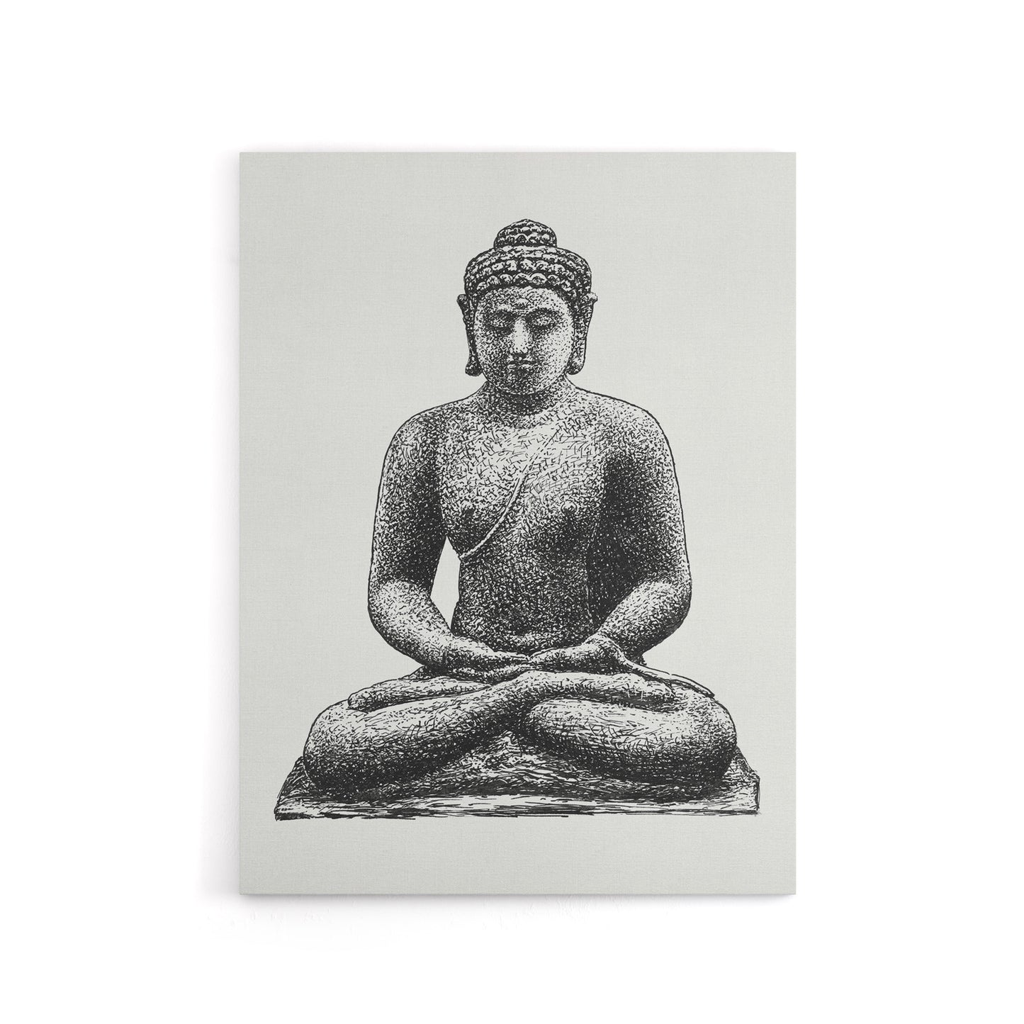 Buddha On The Borobudur Drawing Leo Gestel Canvas Wall Art