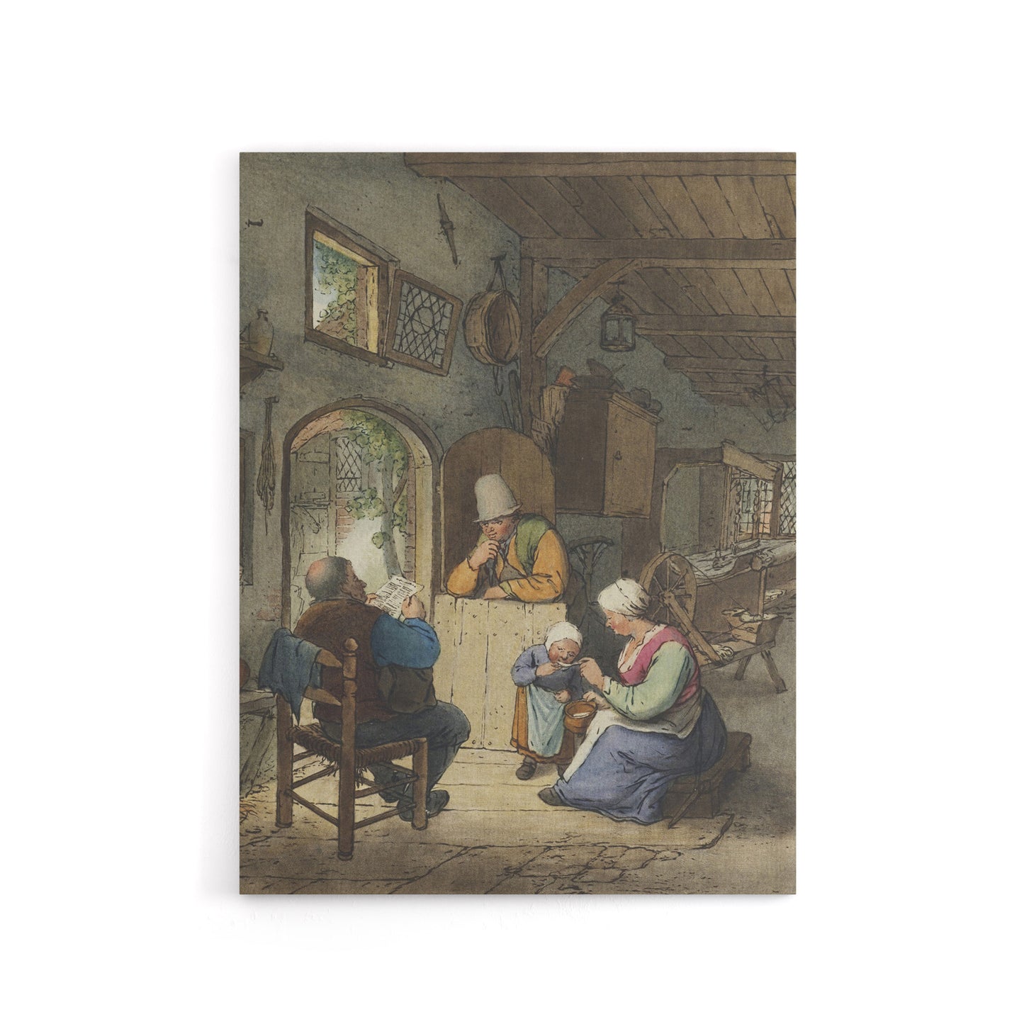 Cornelis Ploos van Amstel Newspaper Reader Canvas Wall Art Print