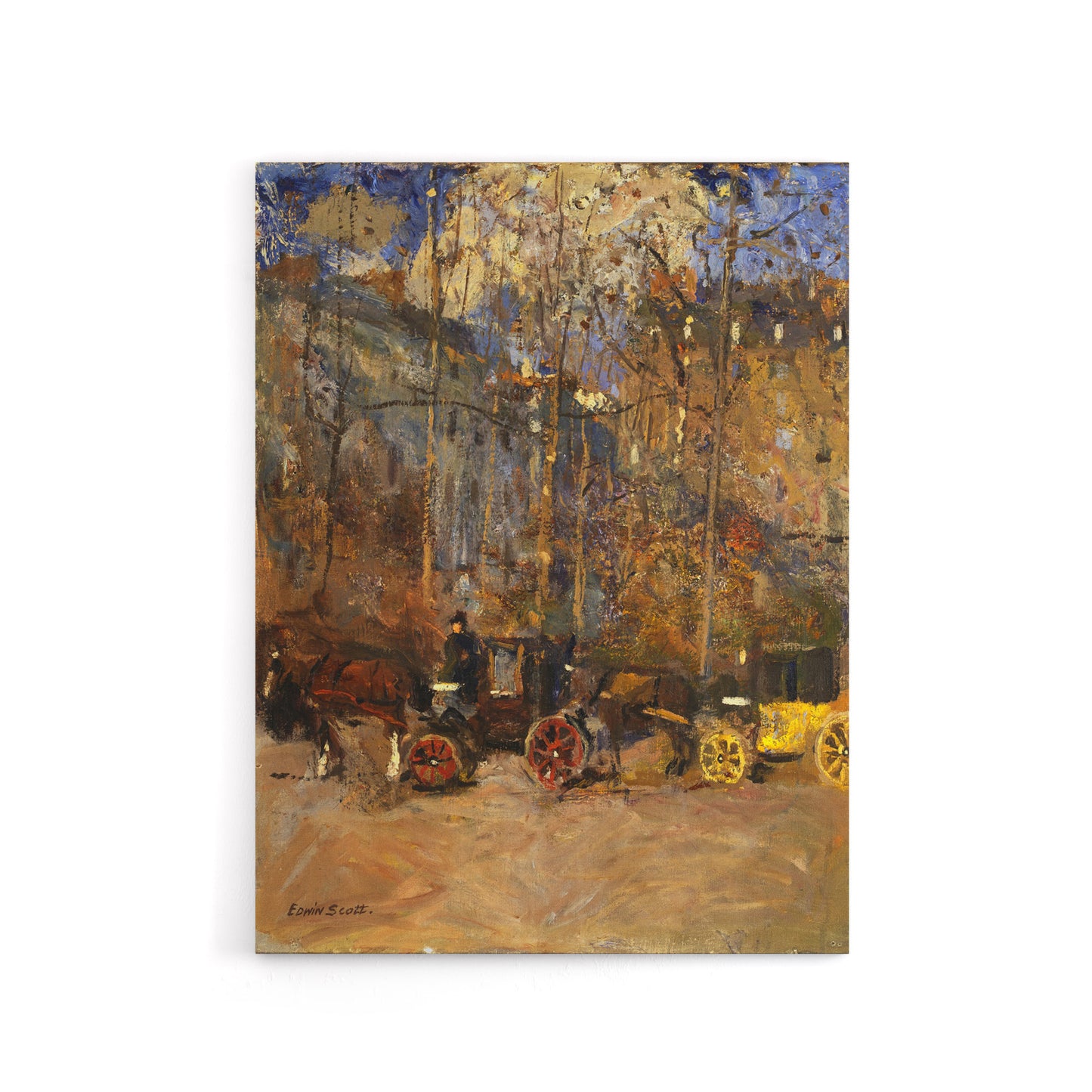 Frank Edwin Scott Horse Drawn Carriages Cabs Canvas Wall Art Print