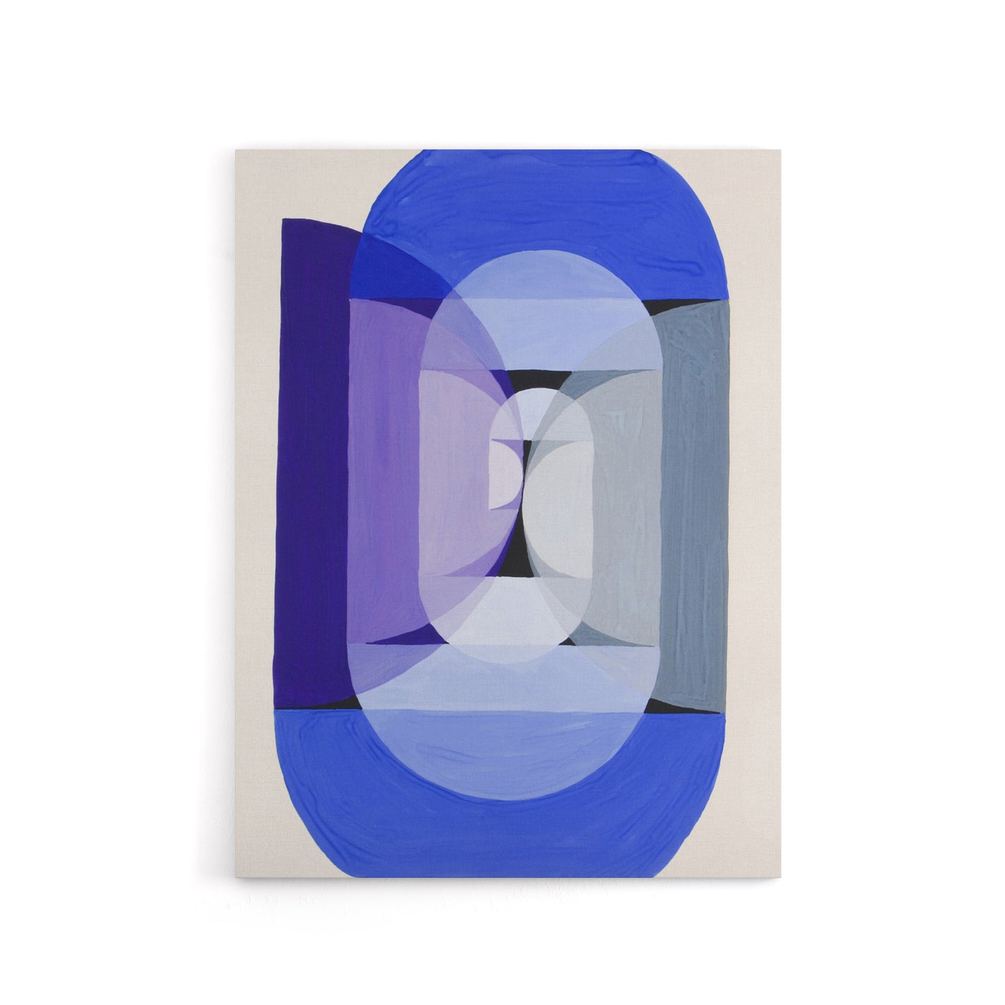 Joseph Schillinger Abstract Blue Gray Violet Wheel Canvas Wall Art Print