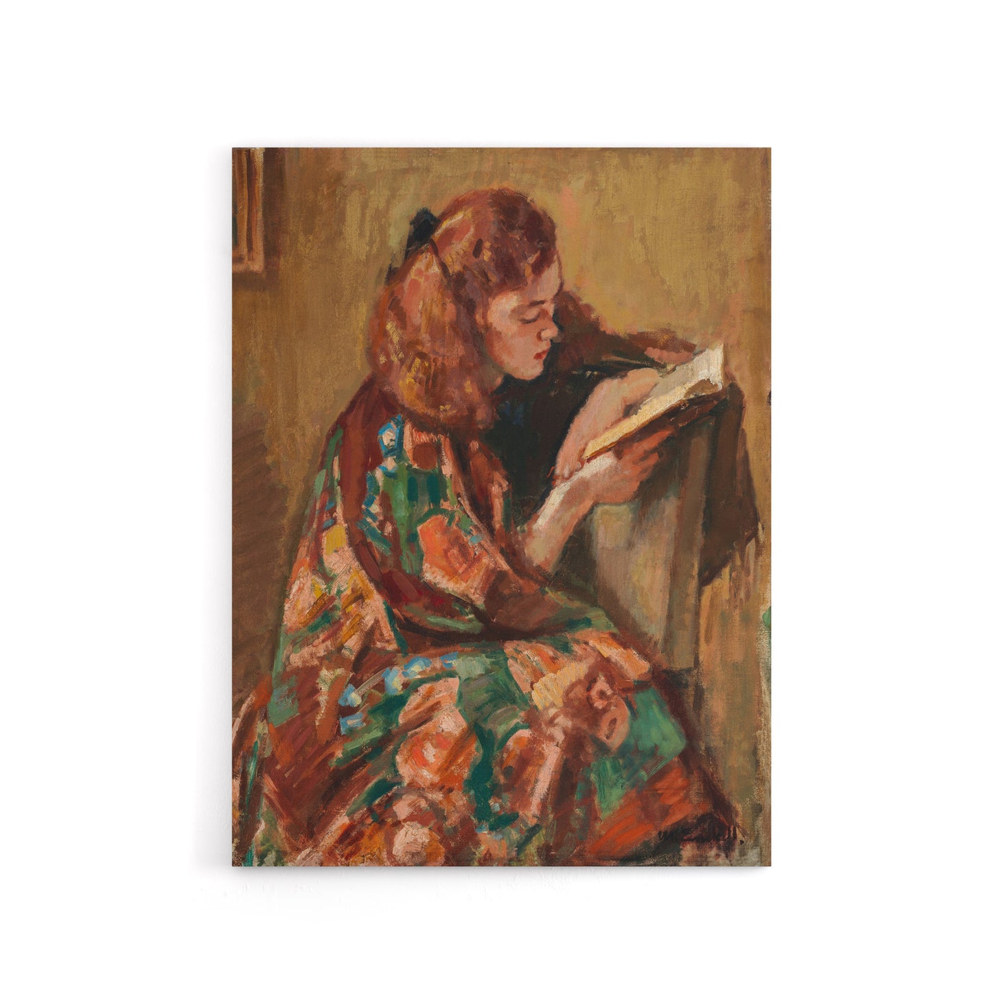 Magnus Enckell Portrait of a Girl Reading Canvas Wall Art Print