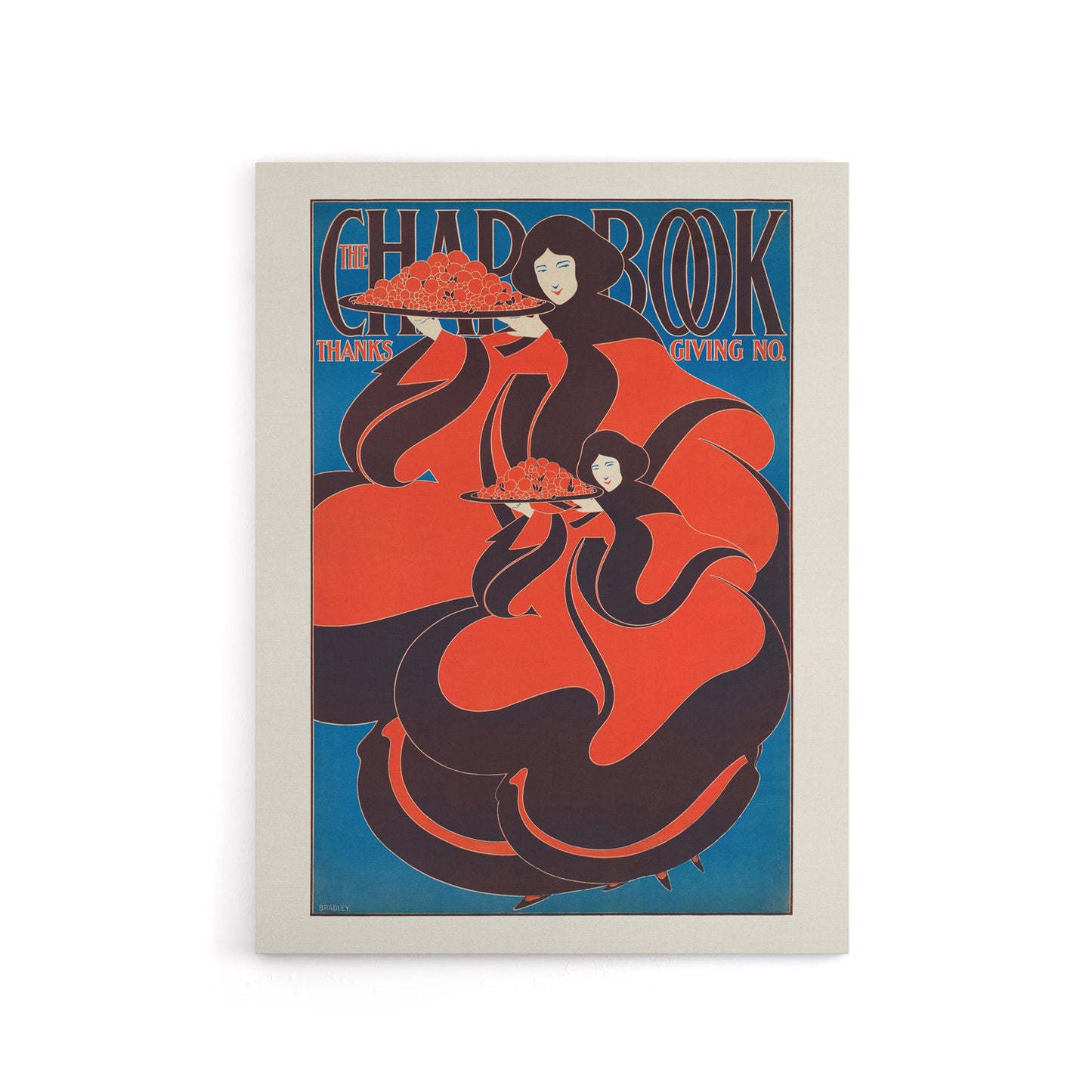 W H Bradley The Chapbook Vintage Thanksgiving Cover Canvas Wall Art Print