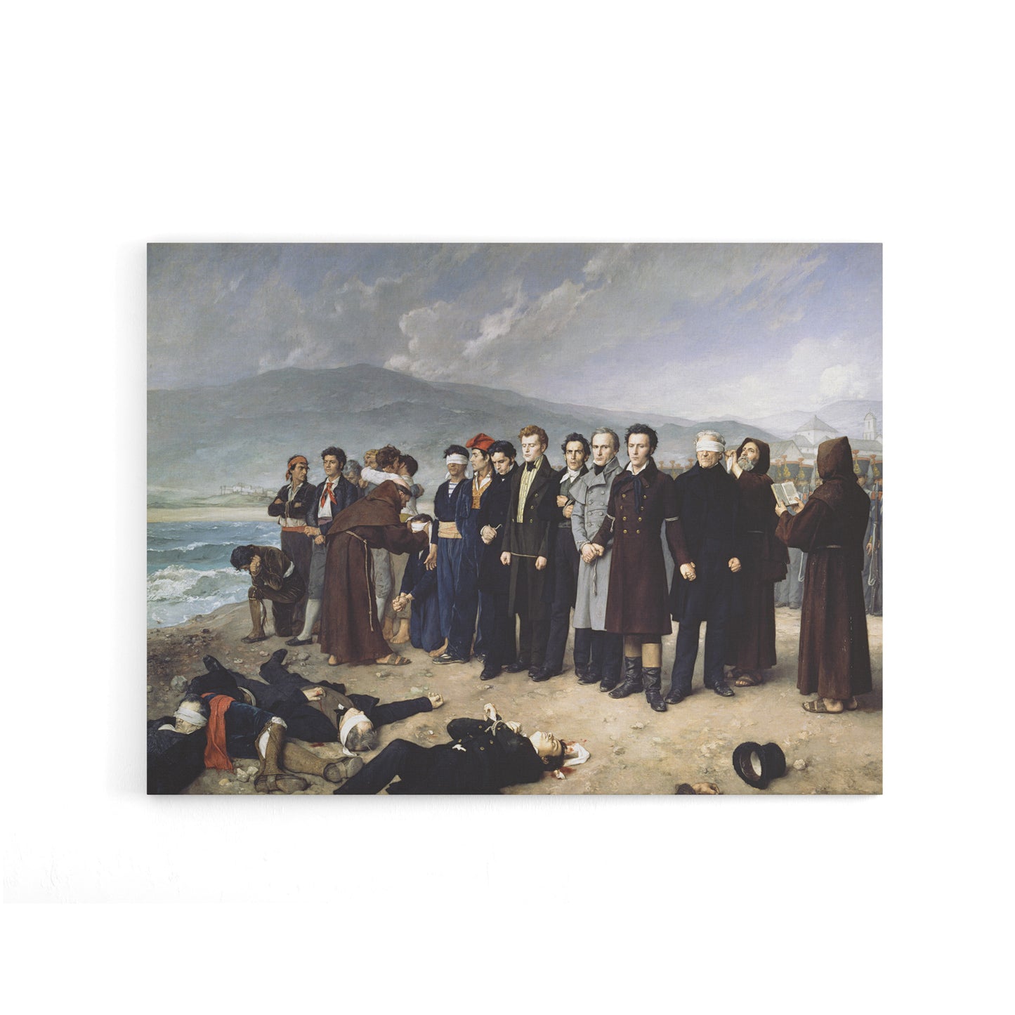 Antonio Gisbert Execution of Torrijos Canvas Wall Art Print