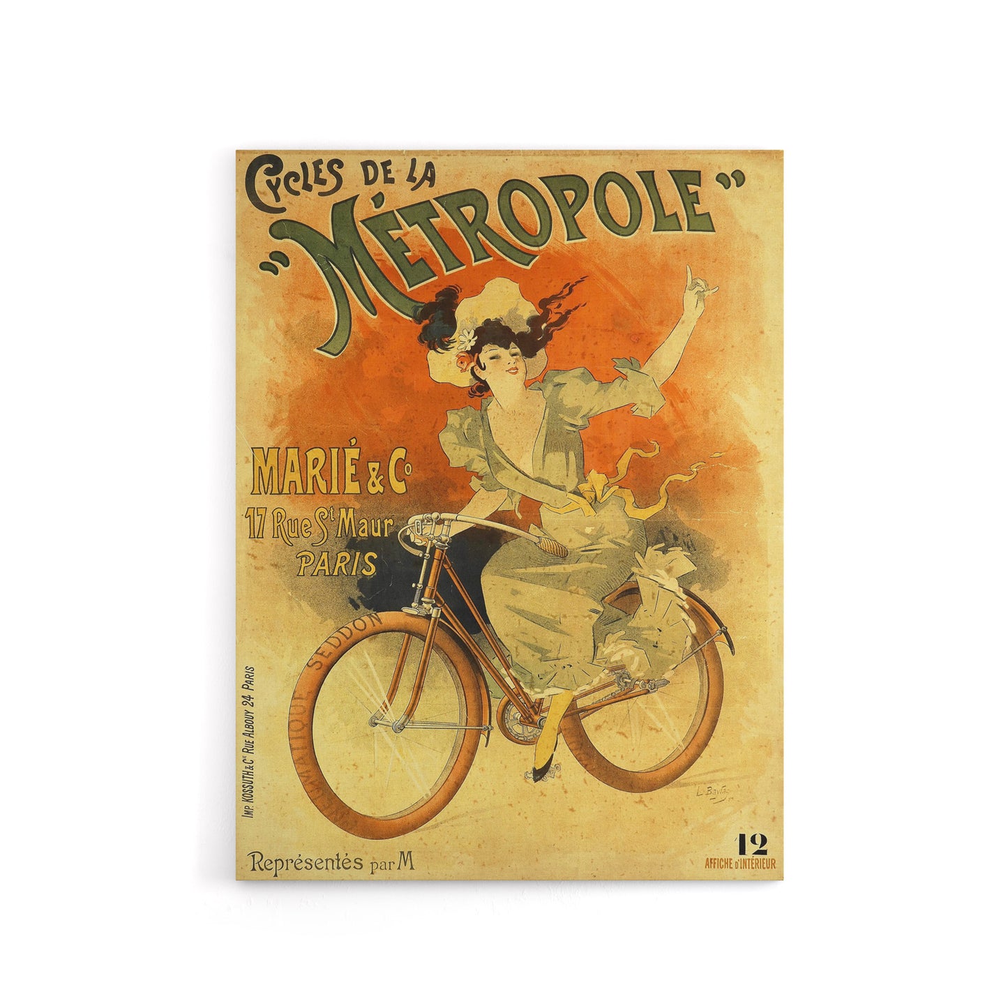 Metropole Cycles French Vintage Advert Canvas Wall Art Print