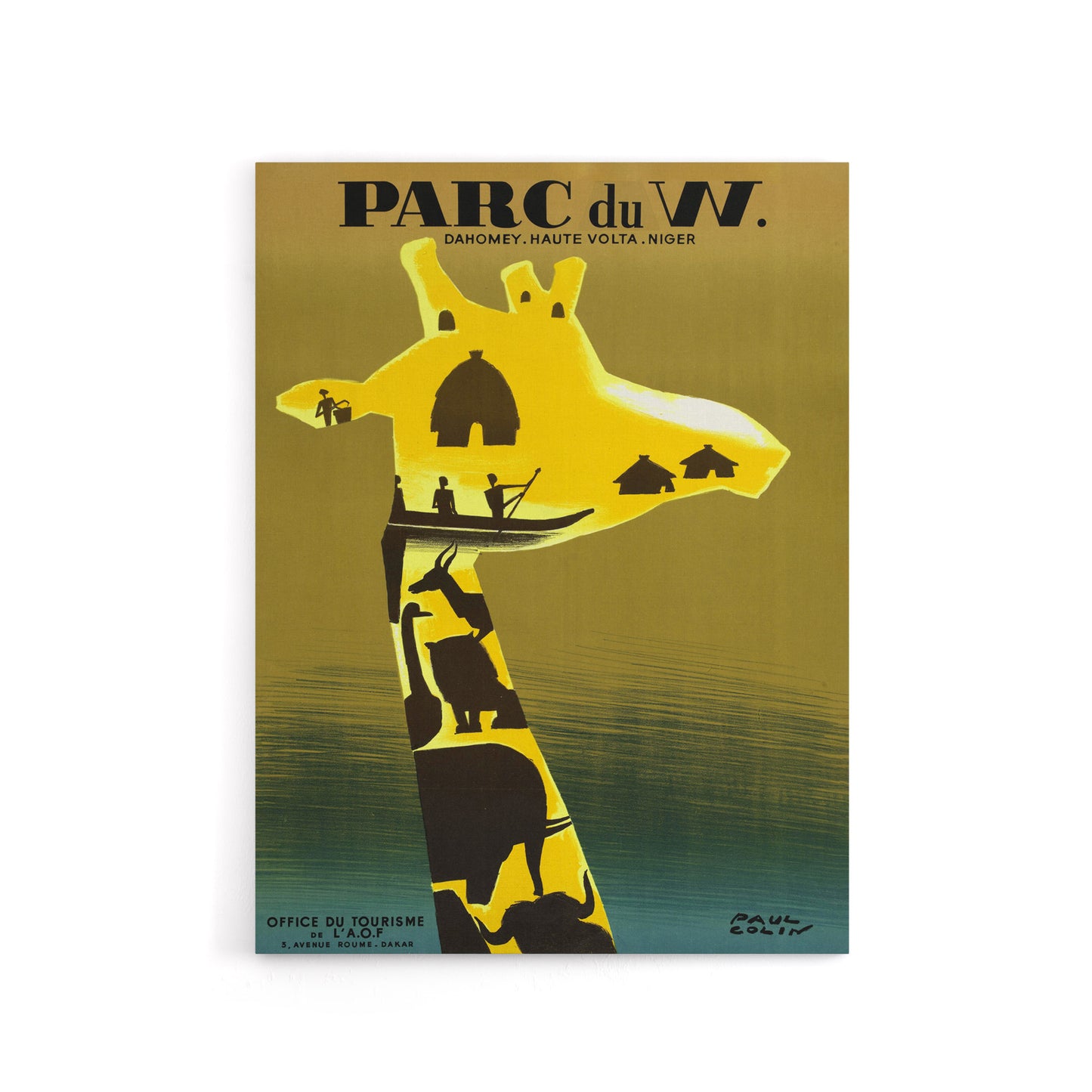 Paul Colin Dahomey Nature Reserve Advert Canvas Wall Art Print